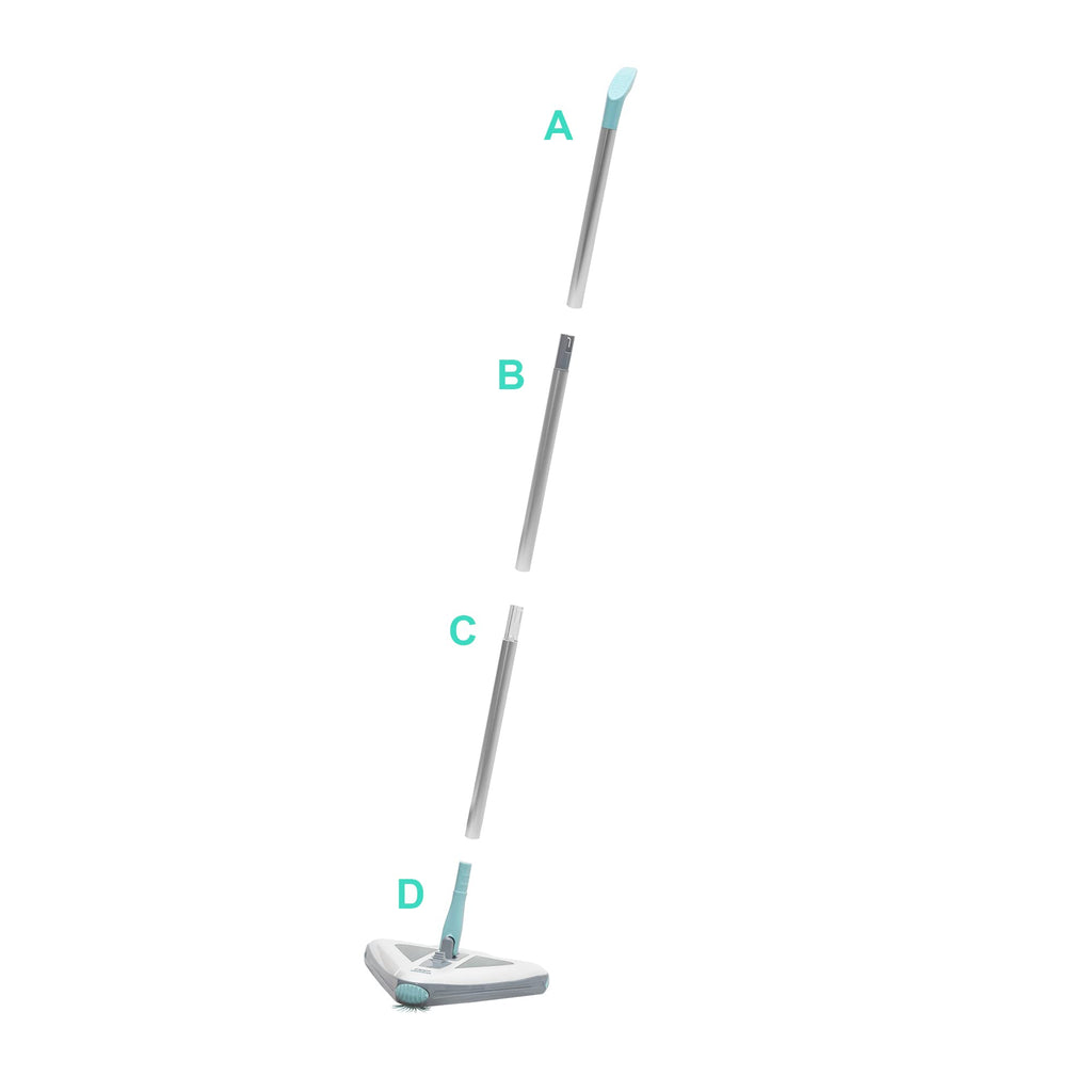 Zippi Sweeper Standard - 2025 New and Improved Lightweight Sweeper, Perfect for Short Carpet Hardwood and Tile, Triangular Design Allows for Sweeping in Corners, 30 Minutes Cleaning Time