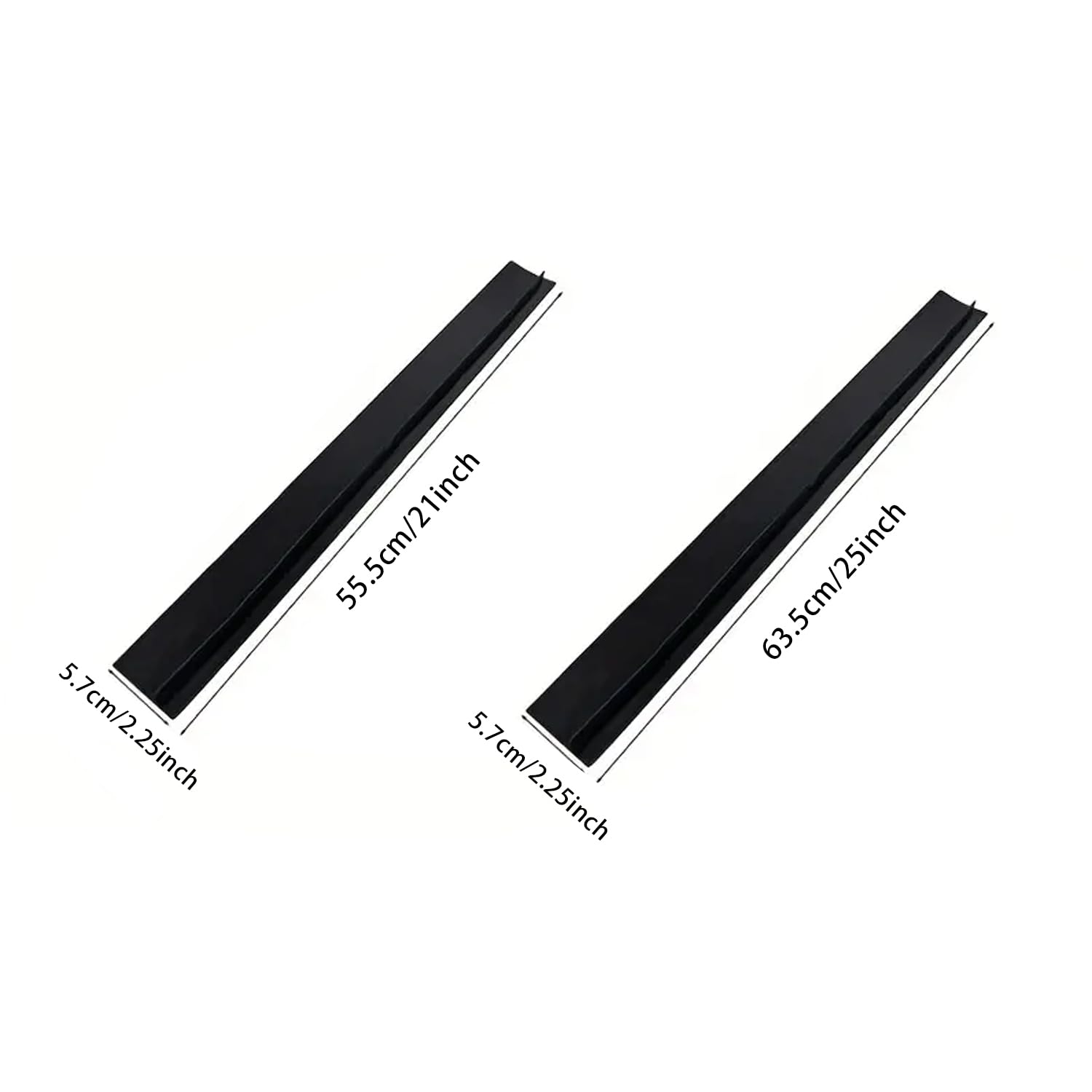 Stainless Steel Stove Gap Covers,Stove Gap Filler, Range Trim Kit, Stove Gap Guards, Heat Resistant and Easy to Clean, Easy retractable Length 13.8" to 27.5", Width 0.79",Black(2PCS)