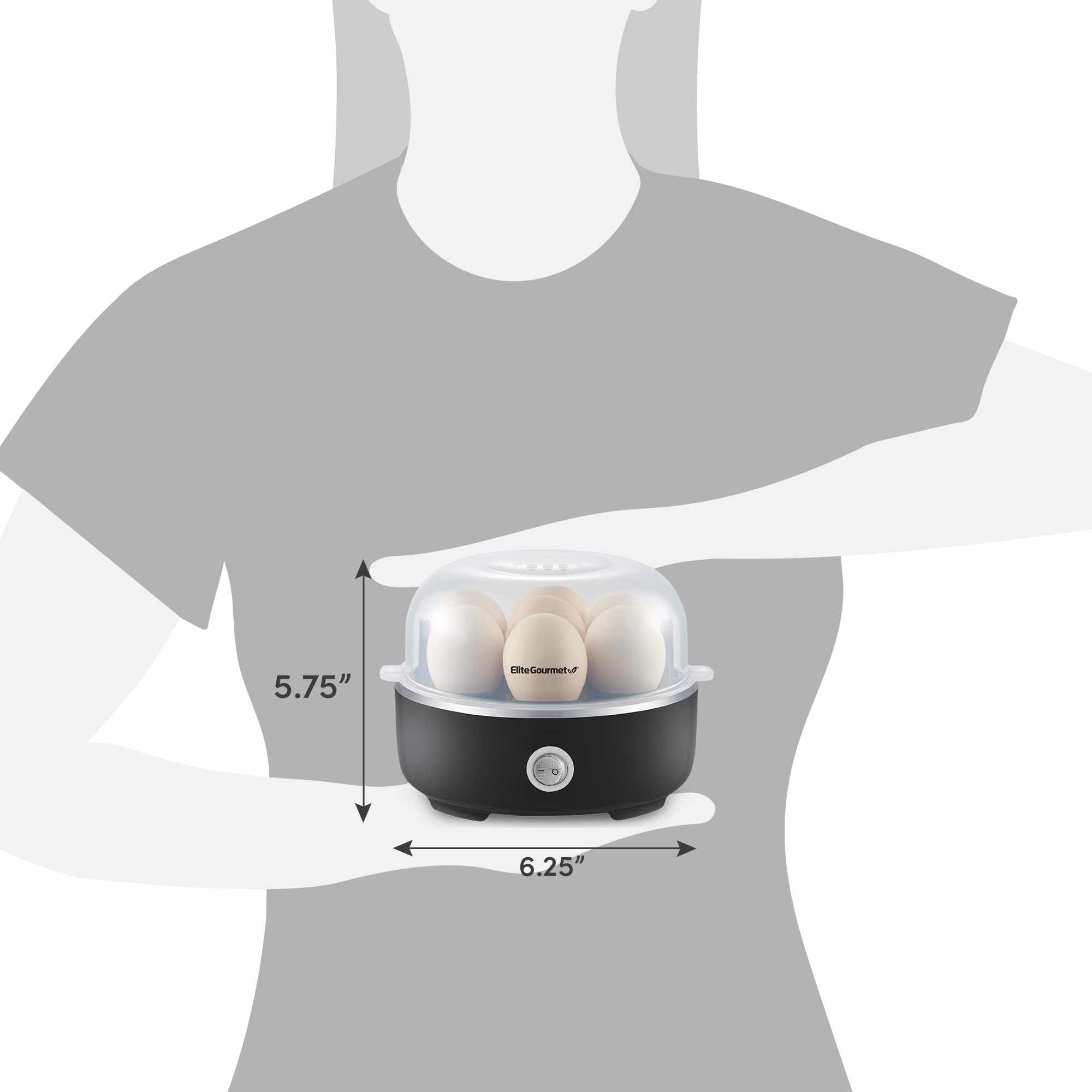 Elite Gourmet EGC115M Easy Egg Cooker Electric 7-Egg Capacity, Soft, Medium, Hard-Boiled Egg Cooker with Auto Shut-Off, Measuring Cup Included, BPA Free, Retro Mint