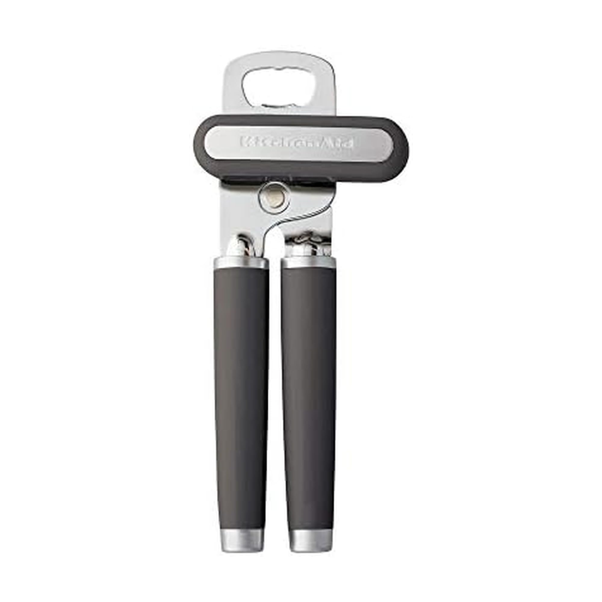 KitchenAid Classic Multifunction Can Opener and Bottle Opener Easy to Use, Razor Sharp Stainless Steel Cutting Wheel, Soft Ergonomic Handles, Black