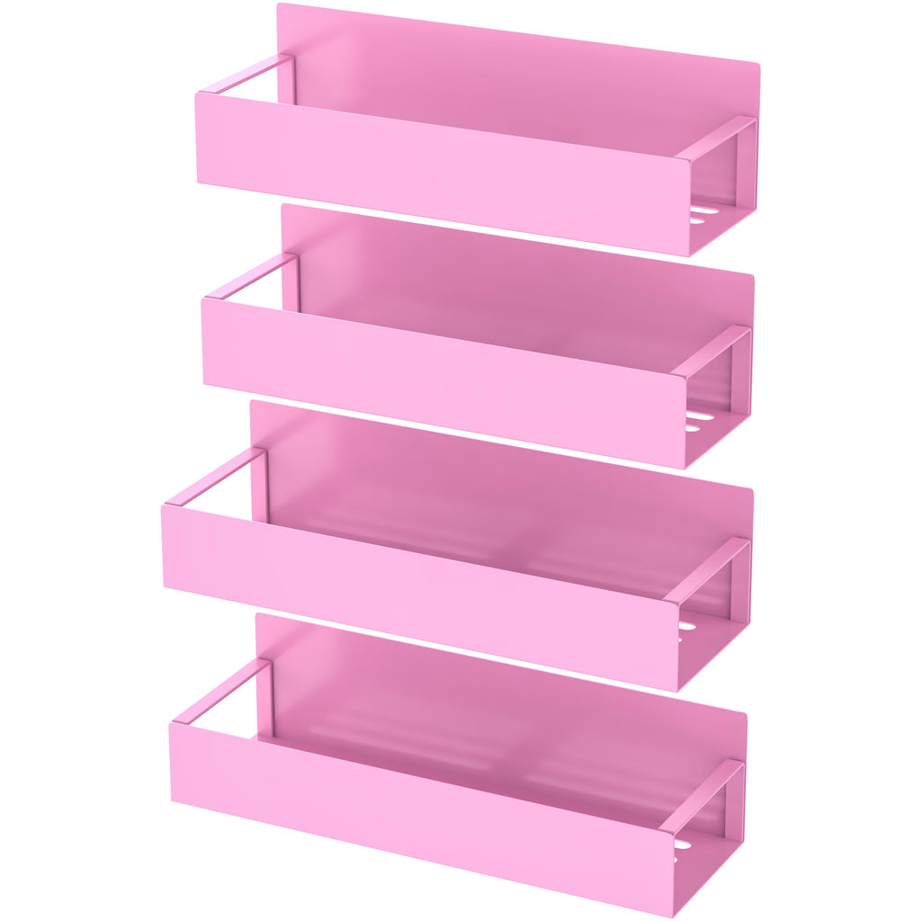 HuggieGems Metal 4 Pack Magnetic Spice Storage Rack Organizer for Refrigerator and Oven, Black Fridge Organizers and Storage