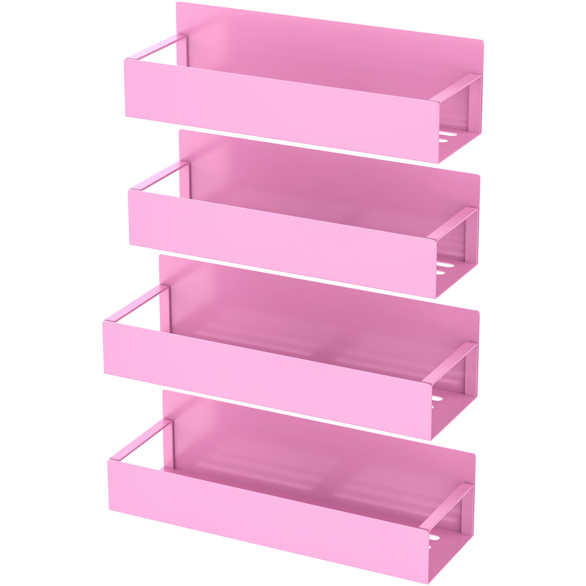 HuggieGems Metal 4 Pack Magnetic Spice Storage Rack Organizer for Refrigerator and Oven, Black Fridge Organizers and Storage