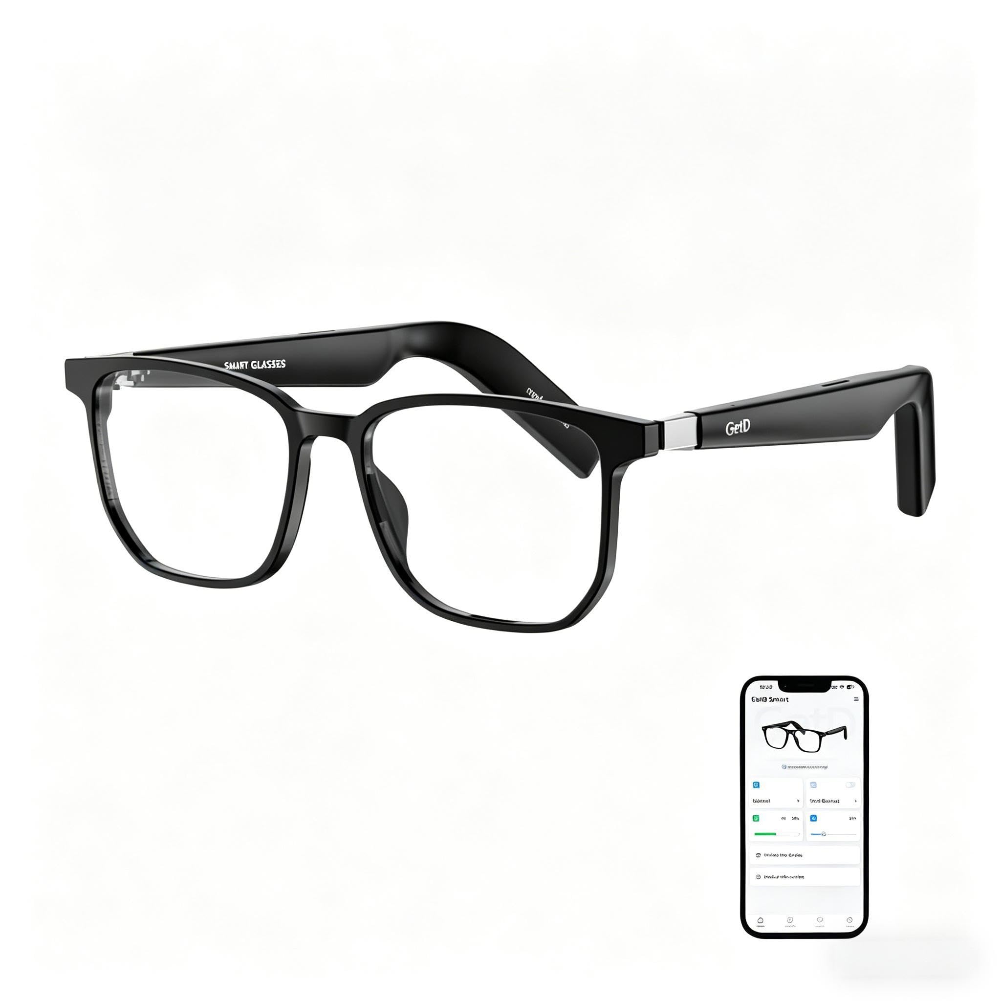 AI Glasses for Men & Women, Smart Glasses Powered by ChatGPT, AI Real-time Translation with 107 languages, 11H Music Play, Bluetooth Sunglasses with Polarized Lens, UV Protection for Daily Use, Travel