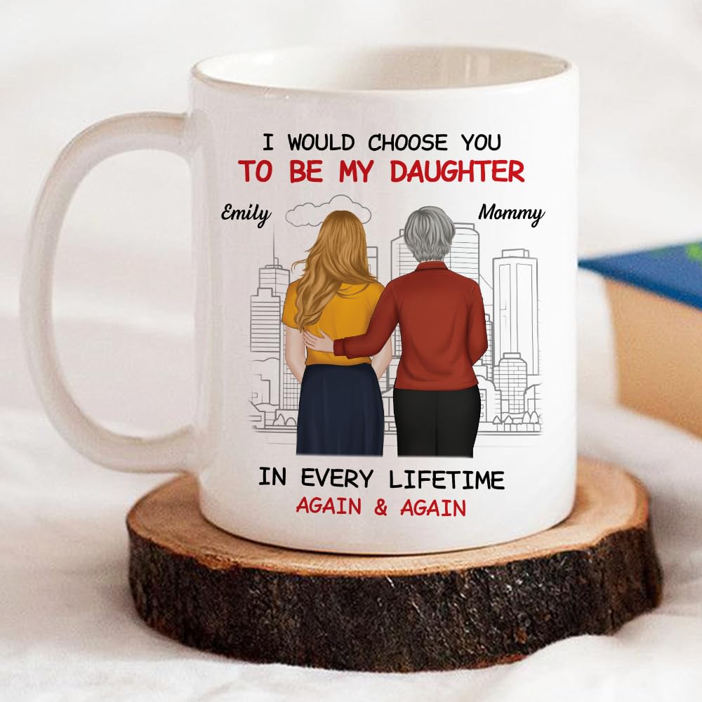 Wrappiness Personalized Mother Daughter Mug - Fuuny and Forever Love Between Mom and Her Girl Fully Customized Coffee Cup - Unique Gift for Mom and Daughter on Mothers Day, Birthday, 11oz/15oz Mug