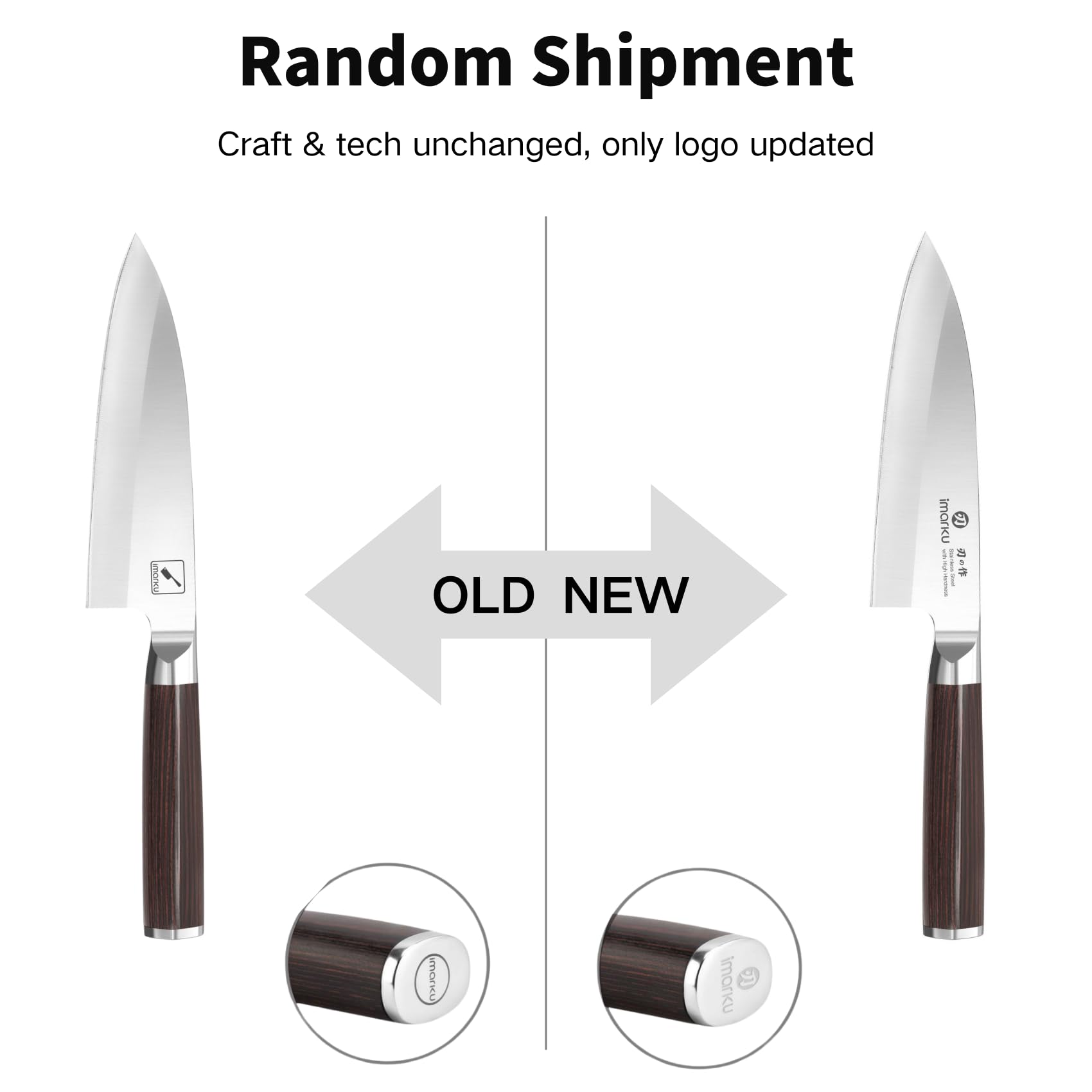 imarku 14-Piece Knife Set, Japanese Stainless Steel Knives Set for Kitchen, Full-Tang Gyutou Knife Sets with Block and Build-in Sharpener, Brown, Dishwasher Safe, House Warming Gifts for Mom