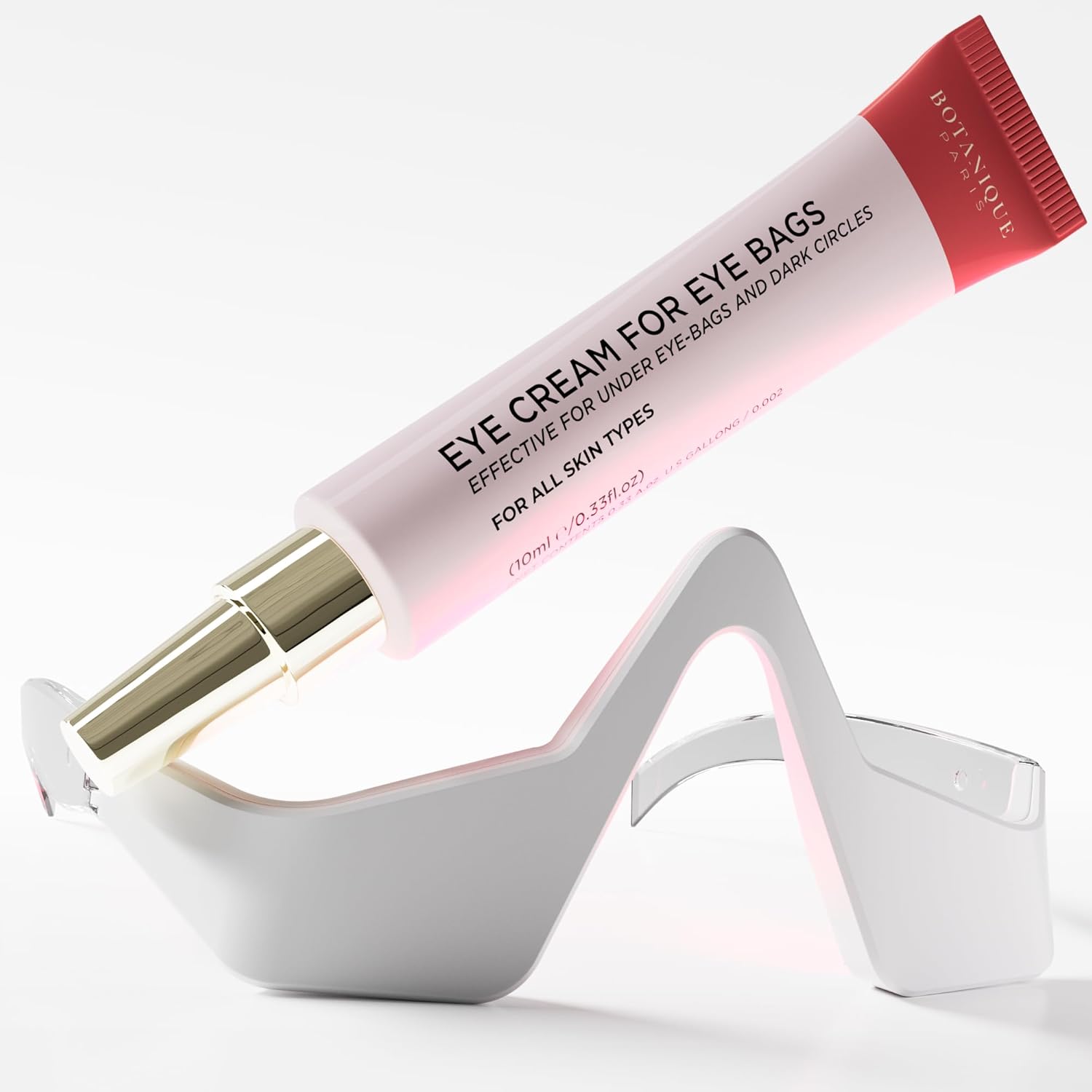 BOTANIQUE PARIS® RevitalEyes Under Eye Red Light Therapy [WITH ANTI EYE BAG CREAM] - Light Therapy Device Bundle for Under Eye Bags, Puffiness & Fine Lines - Skincare Tool for all Skin Types