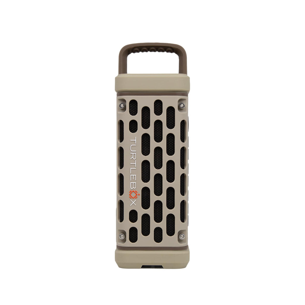 Turtlebox Ranger: Loud! Outdoor Portable Bluetooth 5.4 Speaker | Rugged, Waterproof, Ultra-Portable | Plays to 105db, Deep Bass, Shockproof, Unlimited Pairing for Full Stereo Experience, Tan