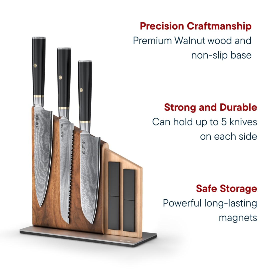 Yatoshi Professional Kitchen Knife Set, 15 Pieces, High Carbon Stainless Steel, Ergonomic Handle
