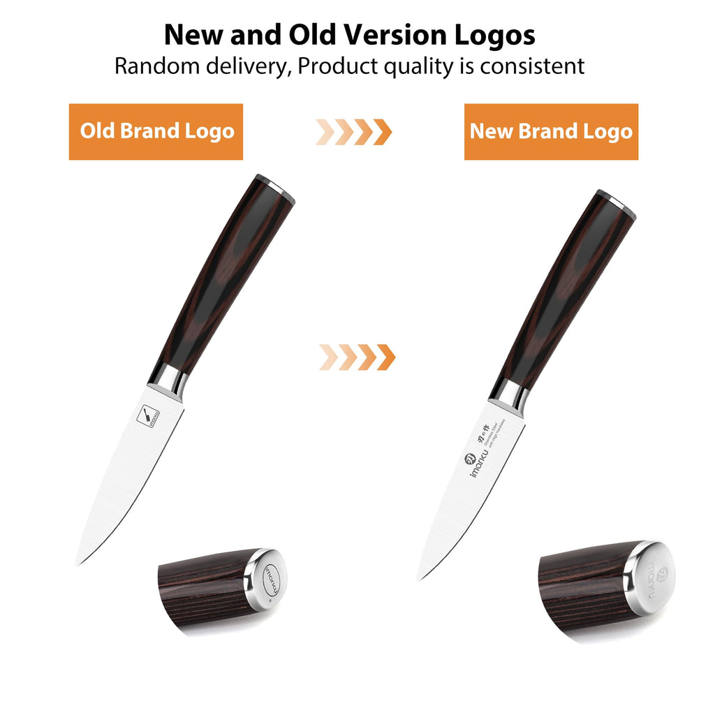 imarku 14-Piece Knife Set, Japanese Stainless Steel Knives Set for Kitchen, Full-Tang Gyutou Knife Sets with Block and Build-in Sharpener, Brown, Dishwasher Safe, House Warming Gifts for Mom