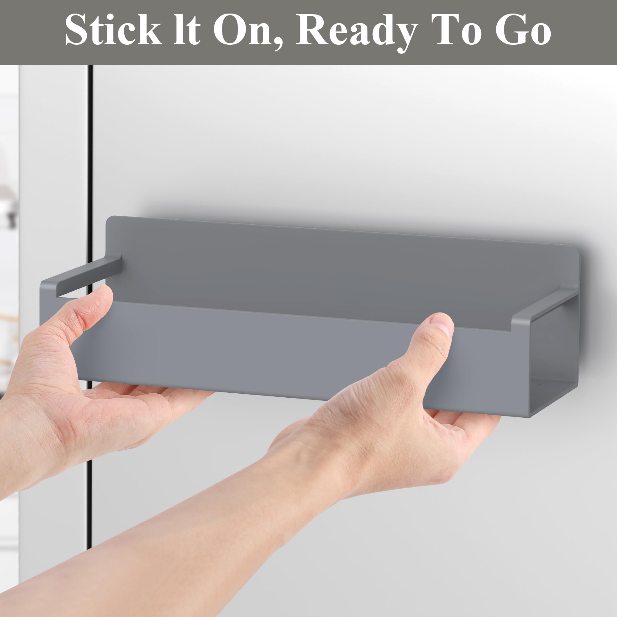 HuggieGems 4 Pack Magnetic Spice Rack Organizer for Refrigerator and Oven, Black Fridge Organizers and Storage for Kitchen