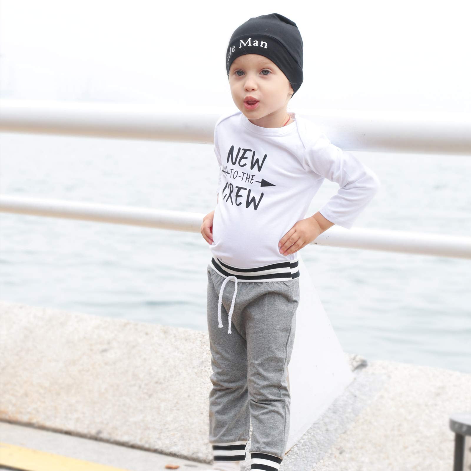 Newborn Infant Baby Boy Clothes Fall Winter Outfits New to The Crew Outfit Toddler Baby Boy Clothes Set