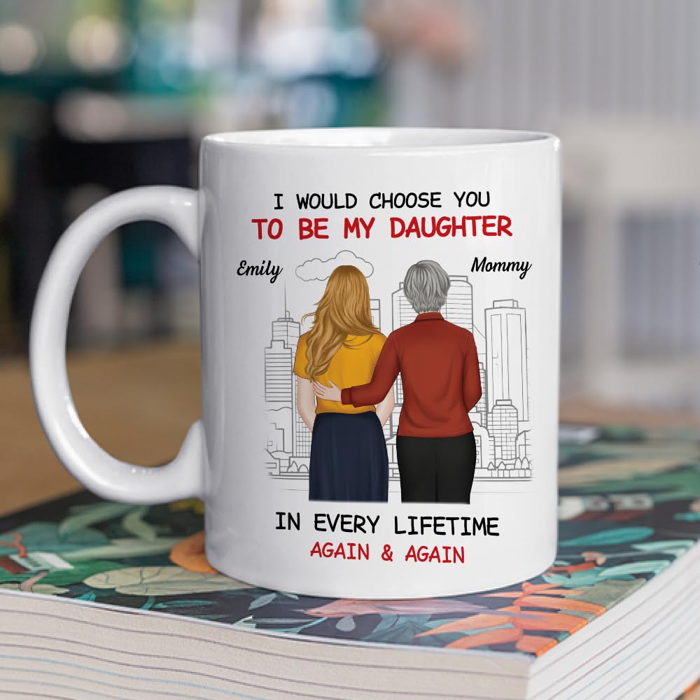 Wrappiness Personalized Mother Daughter Mug - Fuuny and Forever Love Between Mom and Her Girl Fully Customized Coffee Cup - Unique Gift for Mom and Daughter on Mothers Day, Birthday, 11oz/15oz Mug