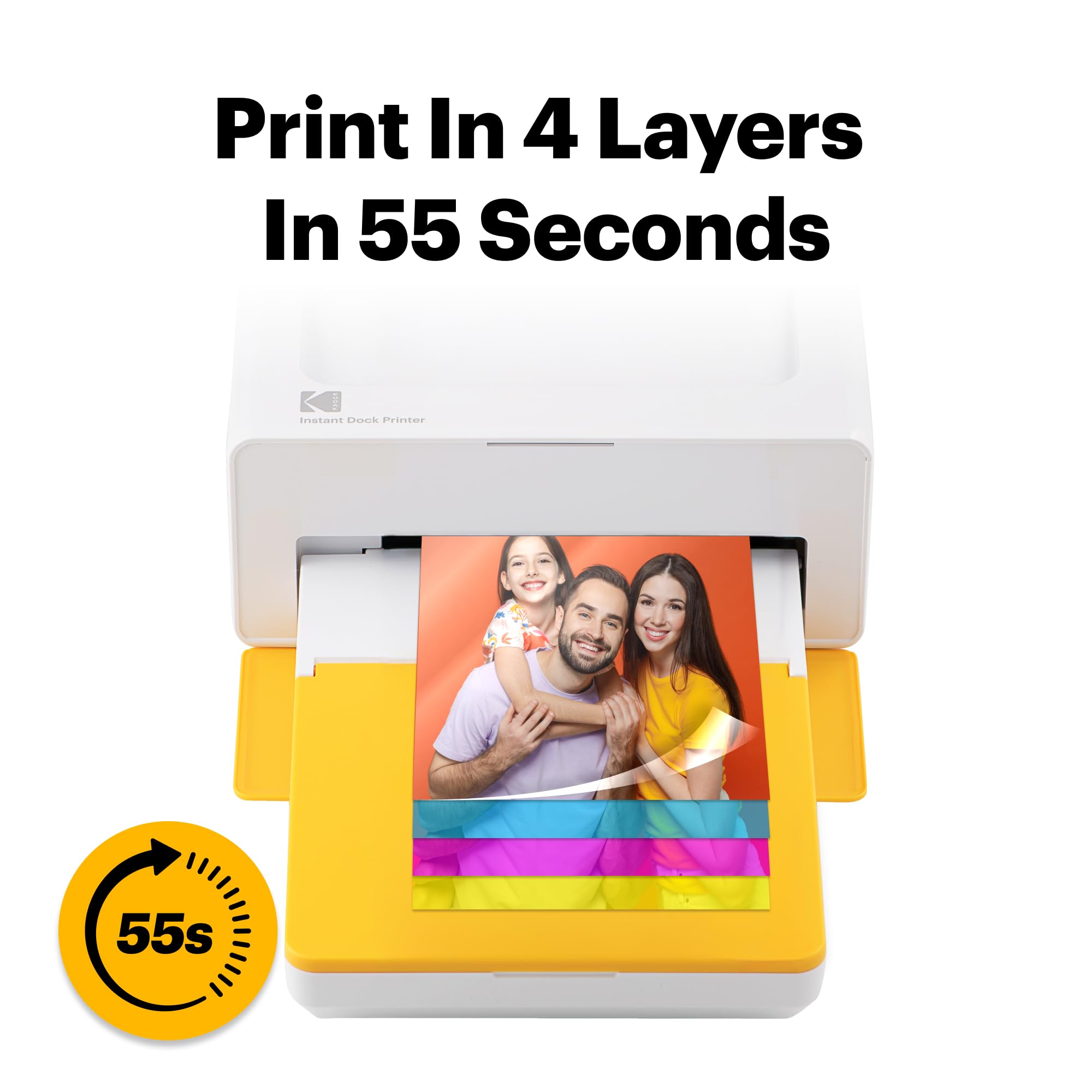 KODAK Dock Plus 4x6'' Photo Printer, 50 Sheets, Docking & Bluetooth Smartphone Printer for iPhone & Android, Instant Color Prints, 4PASS Dye Sublimation