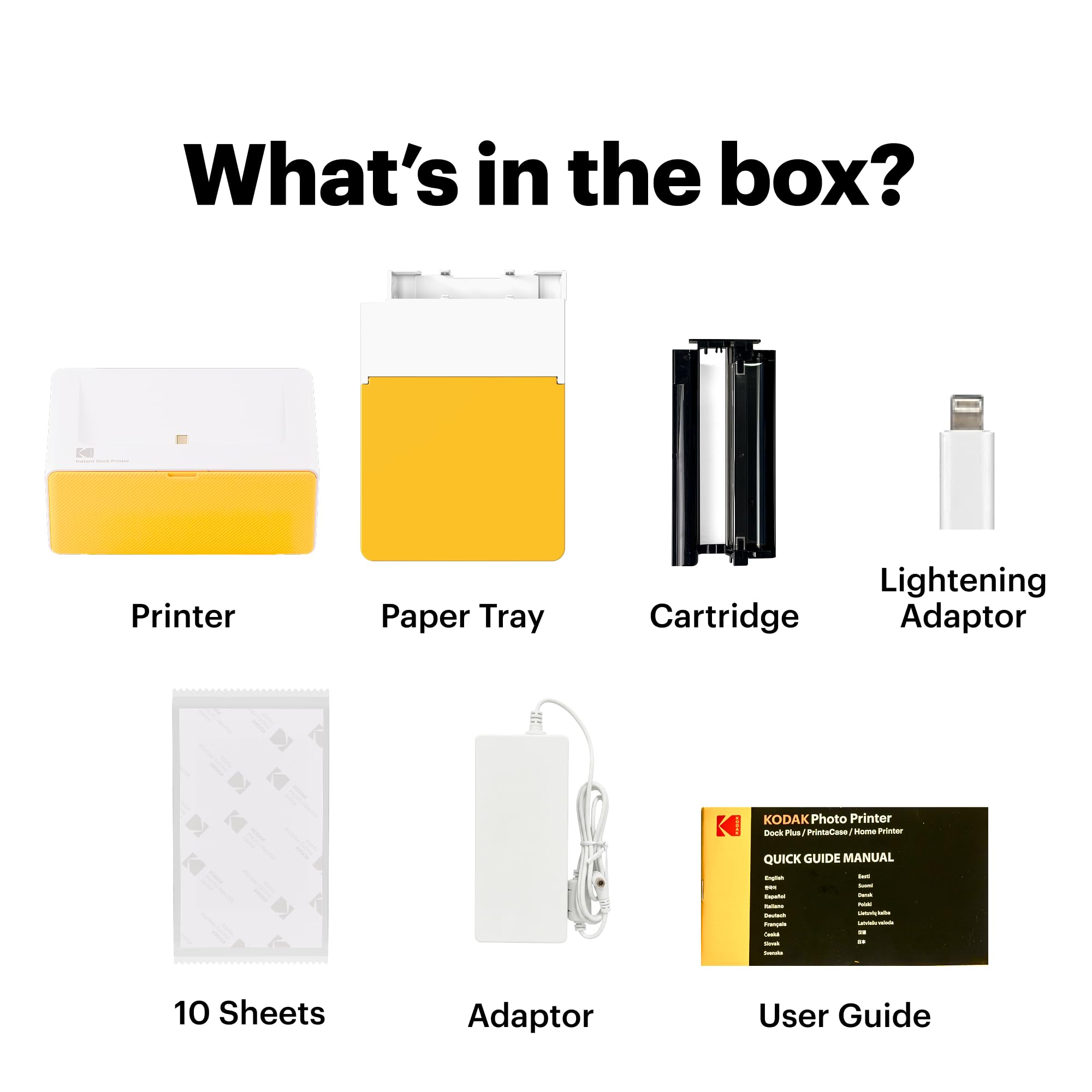 KODAK Dock Plus 4x6'' Photo Printer, 50 Sheets, Docking & Bluetooth Smartphone Printer for iPhone & Android, Instant Color Prints, 4PASS Dye Sublimation