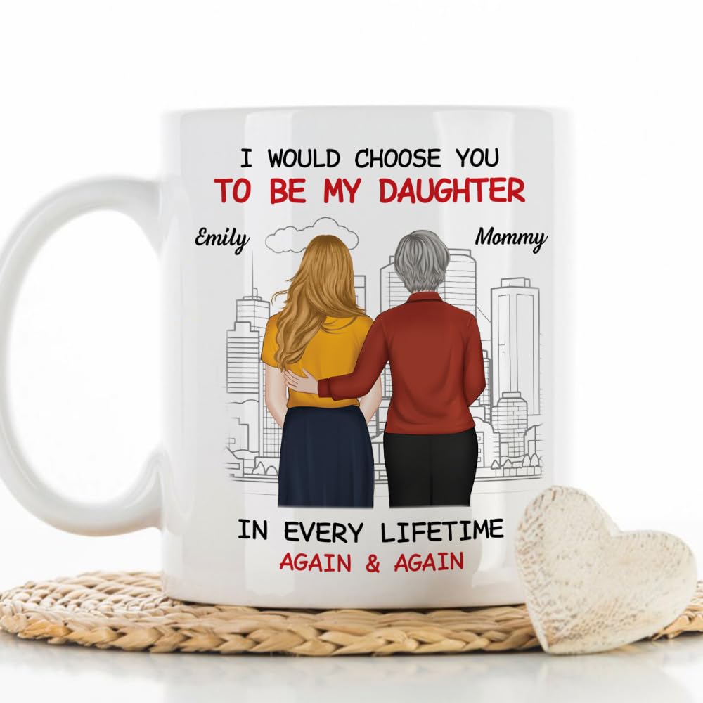 Wrappiness Personalized Mother Daughter Mug - Fuuny and Forever Love Between Mom and Her Girl Fully Customized Coffee Cup - Unique Gift for Mom and Daughter on Mothers Day, Birthday, 11oz/15oz Mug
