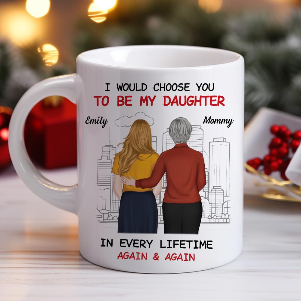 Wrappiness Personalized Mother Daughter Mug - Fuuny and Forever Love Between Mom and Her Girl Fully Customized Coffee Cup - Unique Gift for Mom and Daughter on Mothers Day, Birthday, 11oz/15oz Mug