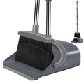 Ivandar Broom and Dustpan Set for Home, Dust pan with Long Handle, Broom with Dustpan Combo Set, for Home Kitchen Room Office Lobby Floor Use Upright Stand Up Sweeping (Gray&Green)