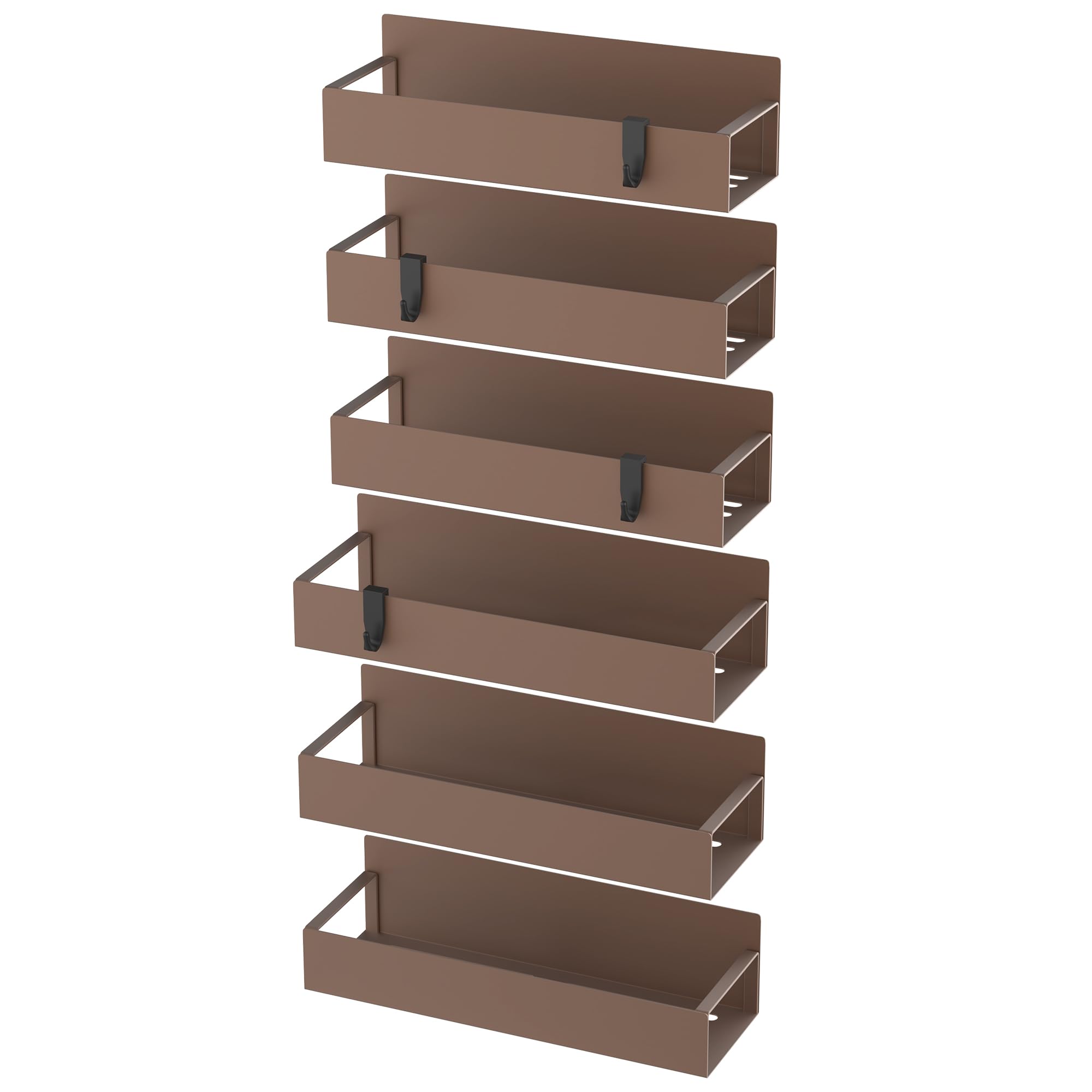 HuggieGems Metal 4 Pack Magnetic Spice Storage Rack Organizer for Refrigerator and Oven, Black Fridge Organizers and Storage