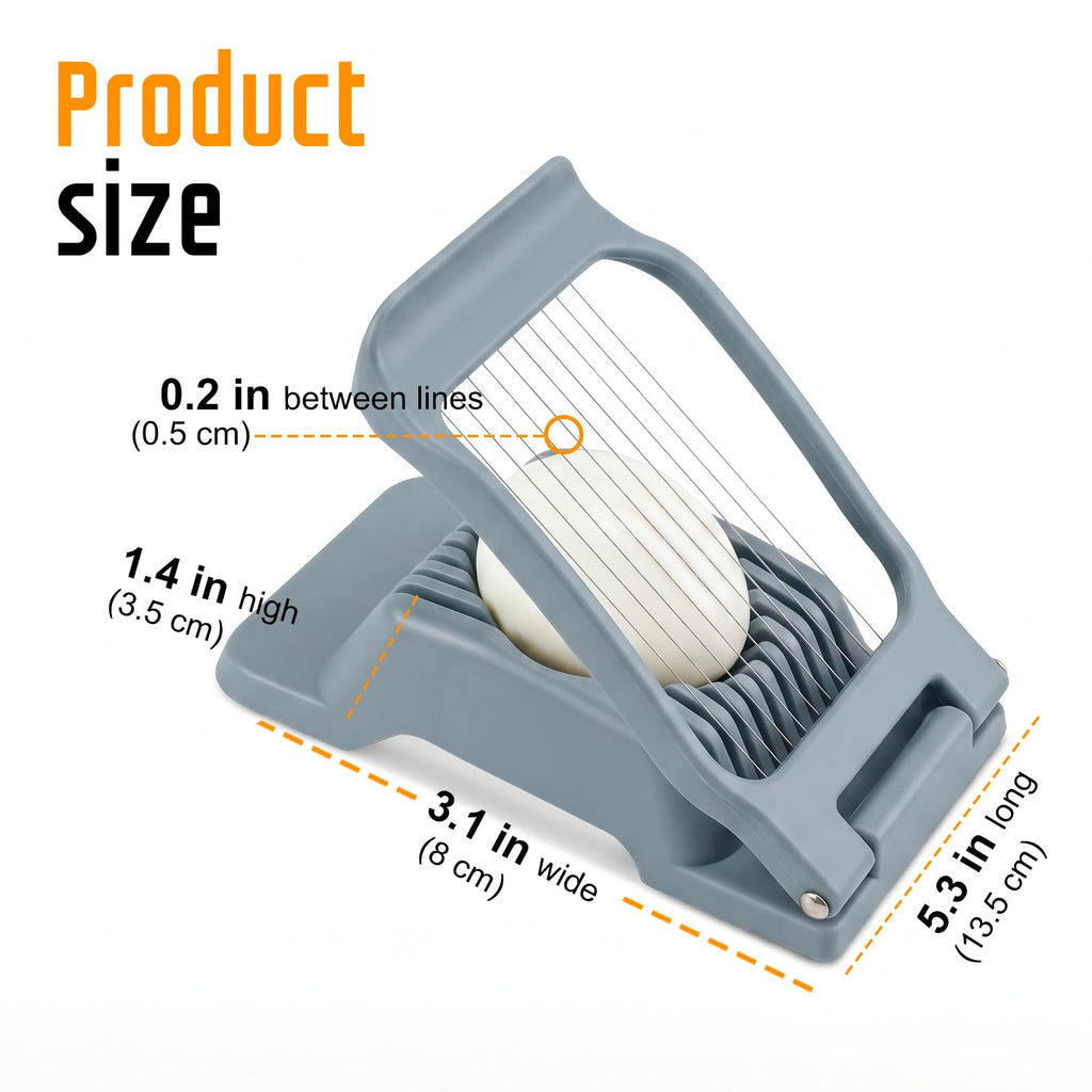 Egg Slicer for Hard Boiled Eggs, Stainless Steel Wire, Multipurpose Heavy Duty Aluminium Egg Cutter Dishwasher Safe for Egg, Salads & Sandwiches, Strawberries, Mushrooms & Soft Cheese, Fruit, Sliver