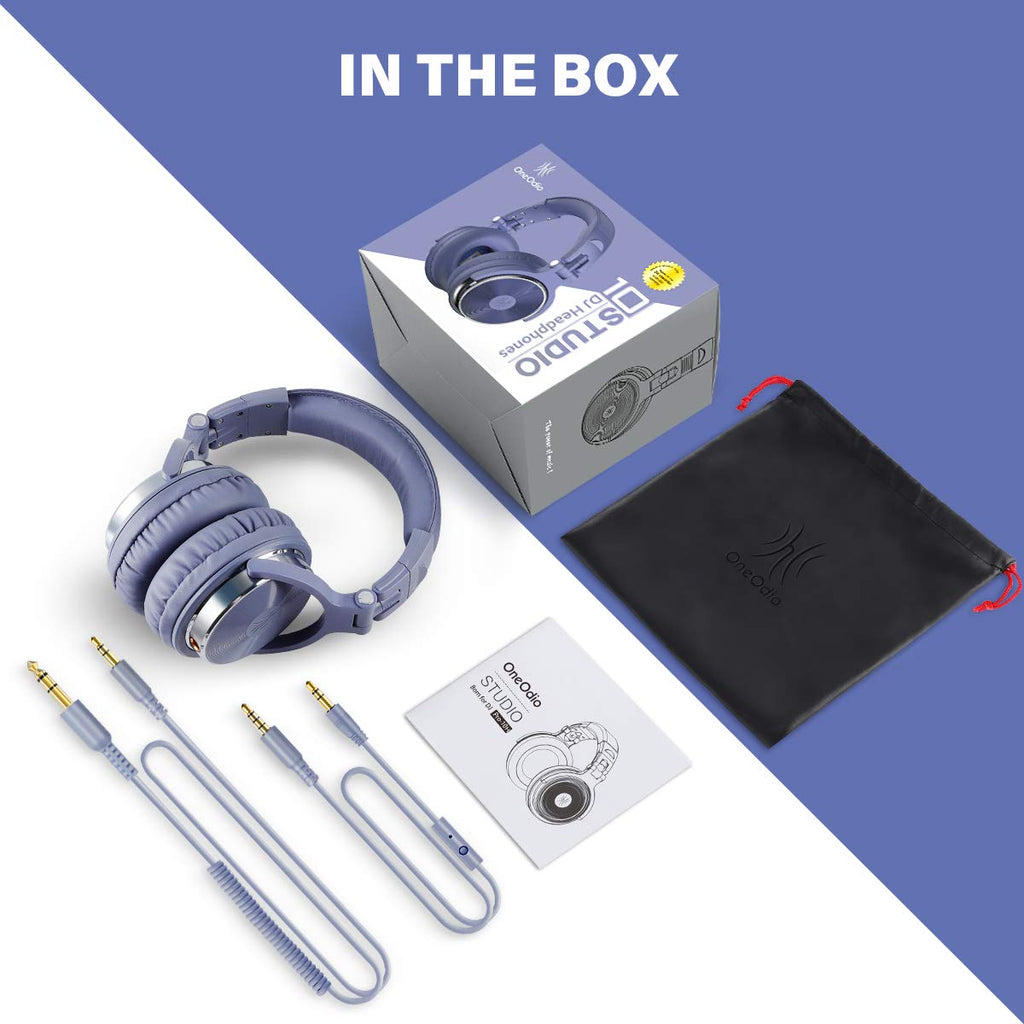 OneOdio Wired Over Ear Headphones Hi-Res Studio Monitor & Mixing DJ Stereo Headsets with 50mm Drivers and 1/4 to 3.5mm Jack for AMP Computer Recording Podcast Keyboard Guitar Laptop - Black