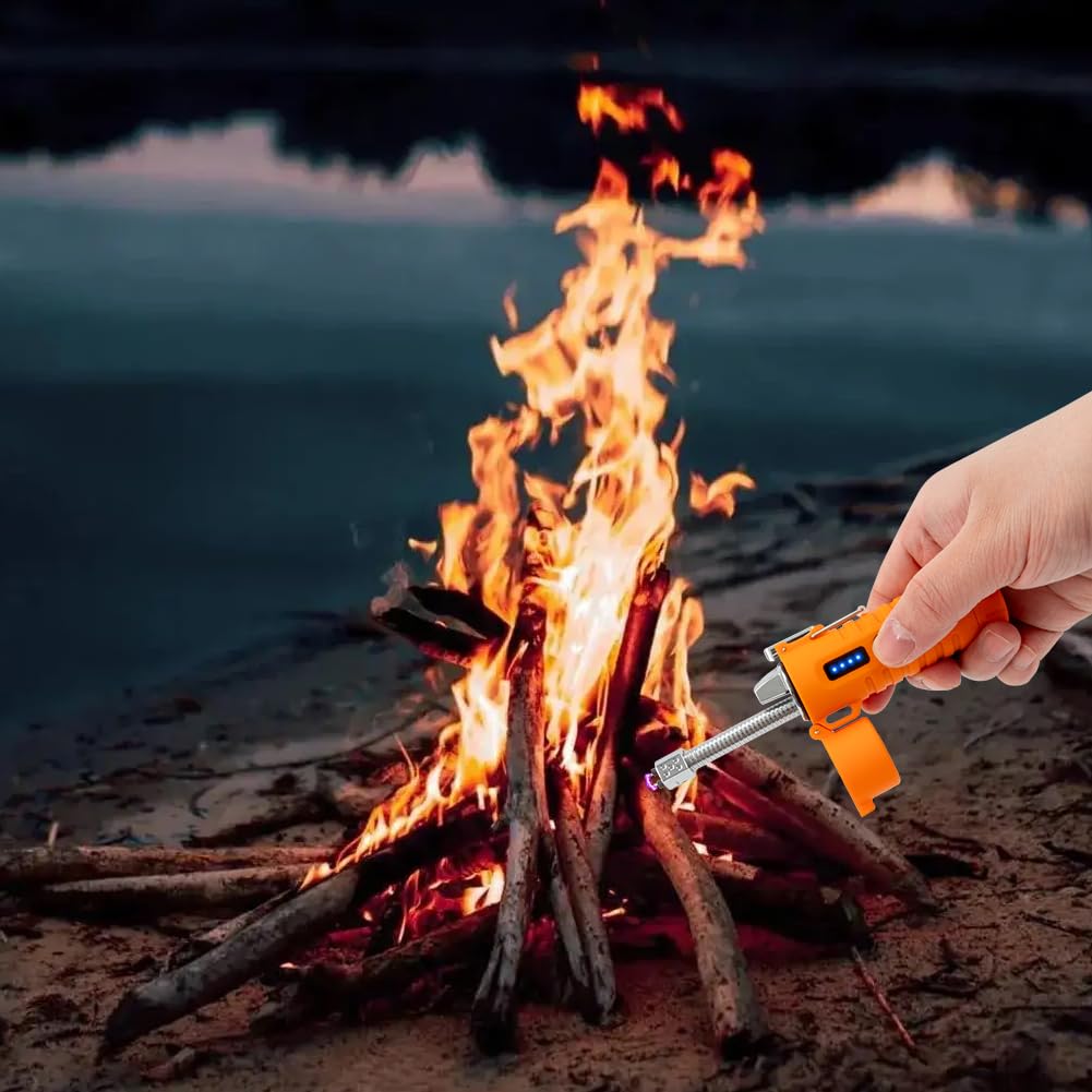 LcFun Electric Dual Arc Lighter USB Rechargeable Outdoor Windproof Flameless Plasma Lighters for Camping, Hiking, Waterproof Matches Survival Tactical Gear Birthday Gifts for Men