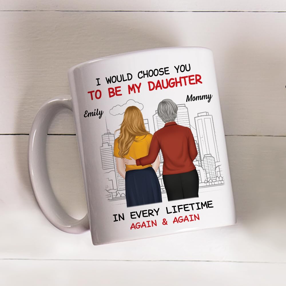 Wrappiness Personalized Mother Daughter Mug - Fuuny and Forever Love Between Mom and Her Girl Fully Customized Coffee Cup - Unique Gift for Mom and Daughter on Mothers Day, Birthday, 11oz/15oz Mug