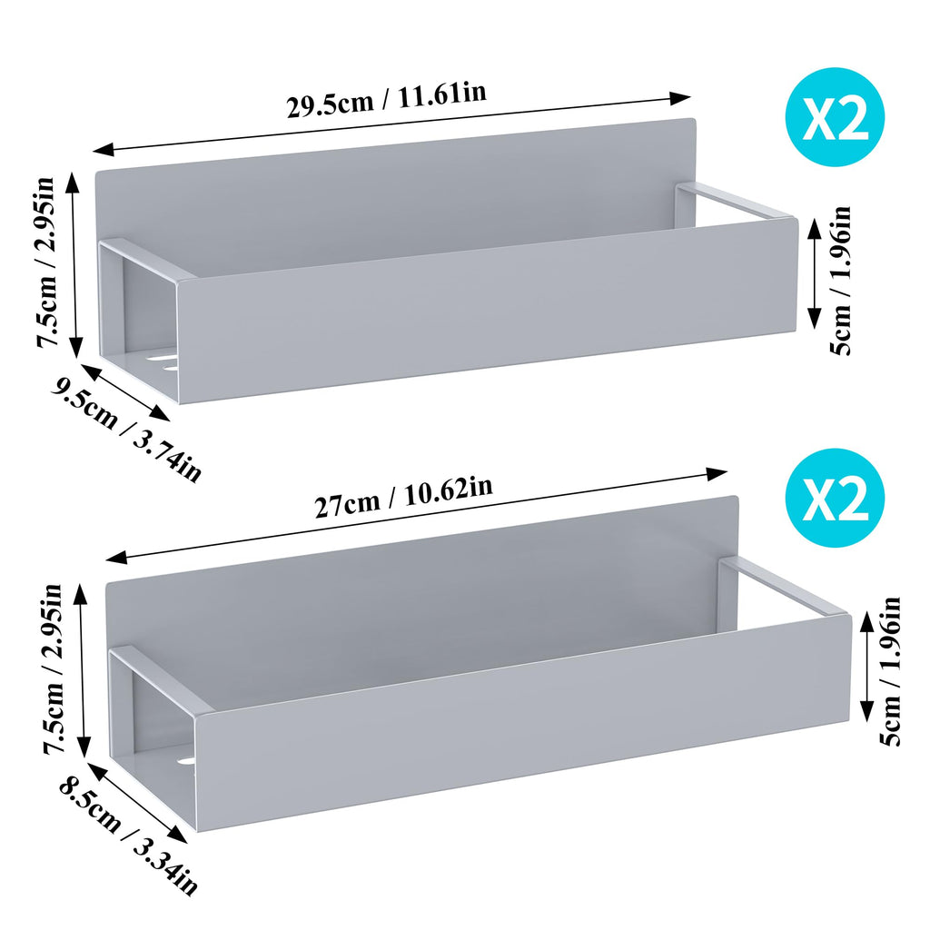 HuggieGems Metal 4 Pack Magnetic Spice Storage Rack Organizer for Refrigerator and Oven, Black Fridge Organizers and Storage