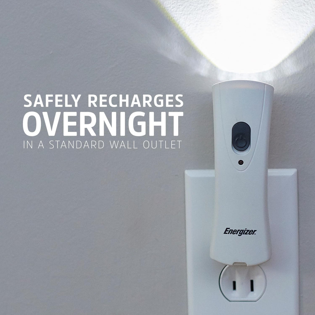 Energizer Auto-On LED Flashlights Rechargeable (3-Pack) for Home Power Failure, Plug in LED Flashlight for Power Outage, Night Light, Hurricane Preparedness
