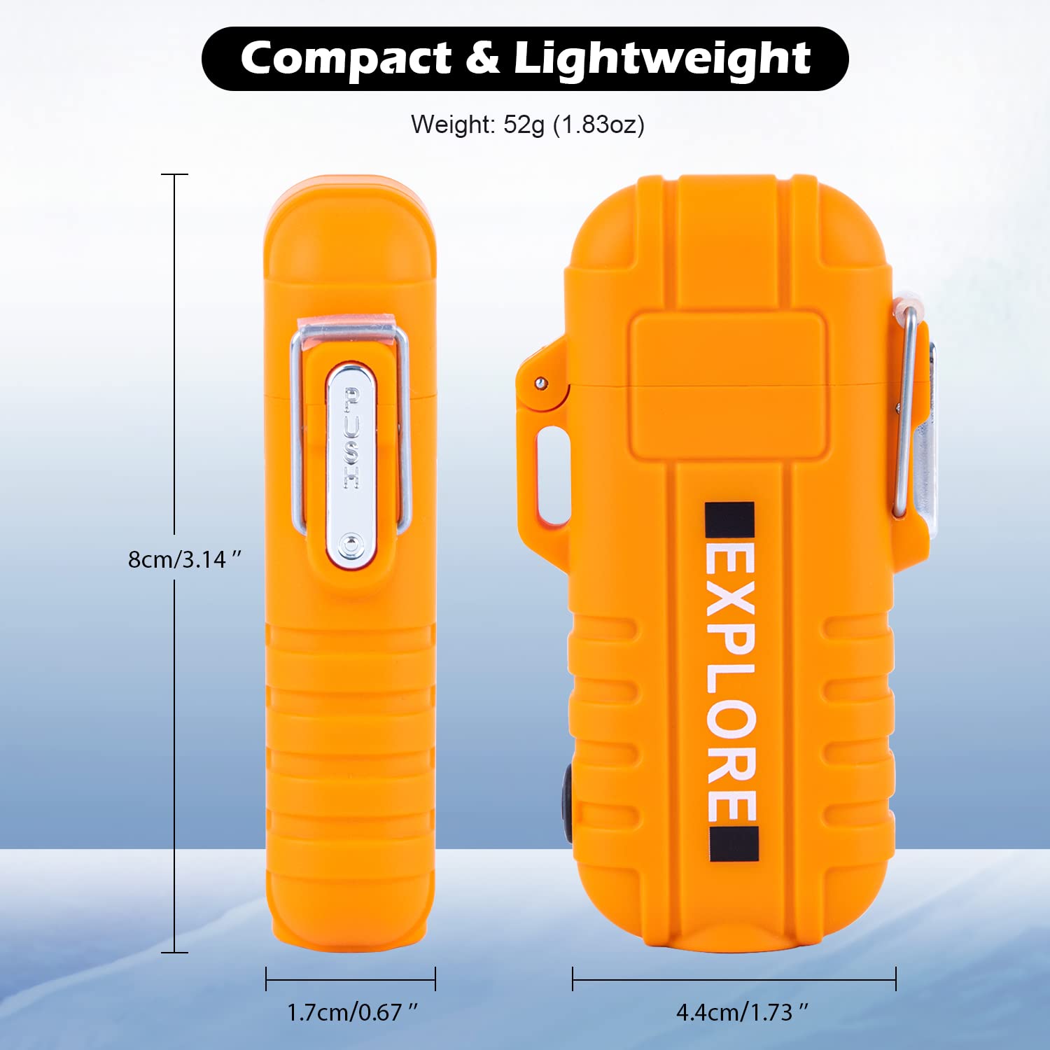 LcFun Electric Dual Arc Lighter USB Rechargeable Outdoor Windproof Flameless Plasma Lighters for Camping, Hiking, Waterproof Matches Survival Tactical Gear Birthday Gifts for Men