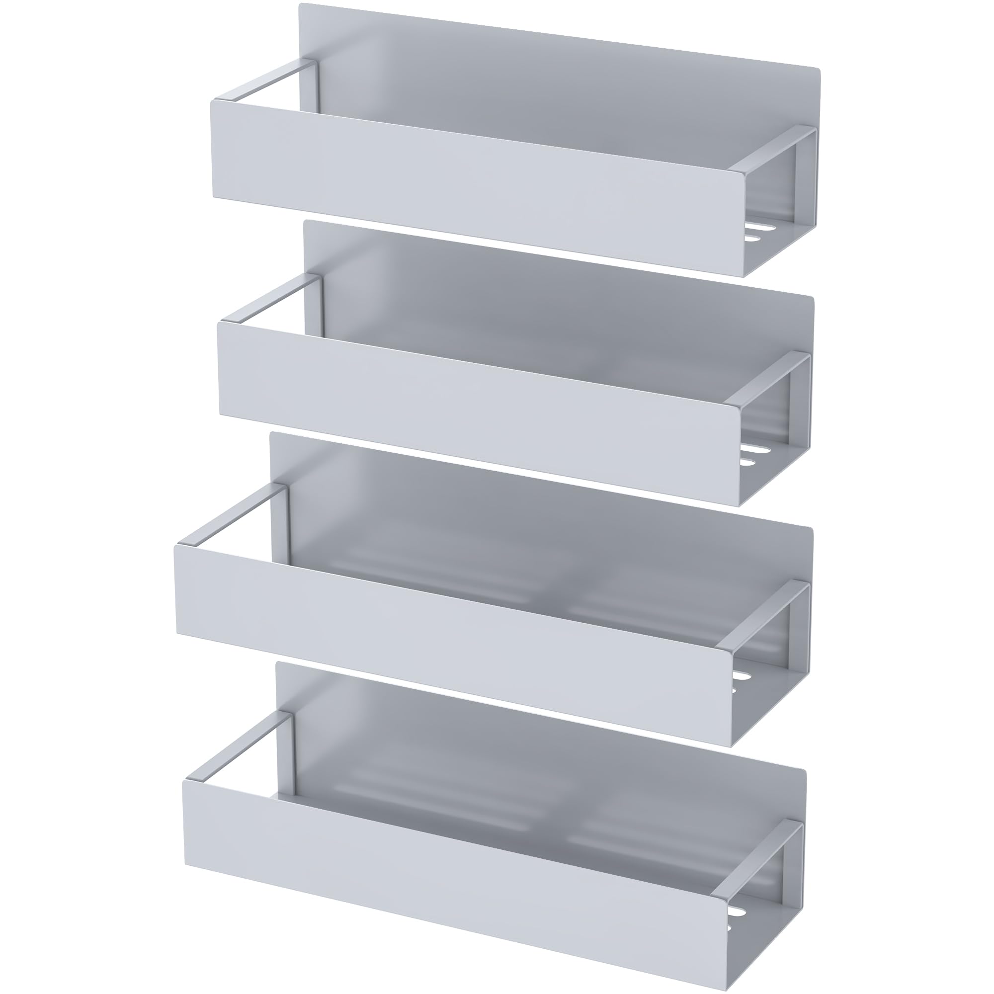 HuggieGems Metal 4 Pack Magnetic Spice Storage Rack Organizer for Refrigerator and Oven, Black Fridge Organizers and Storage