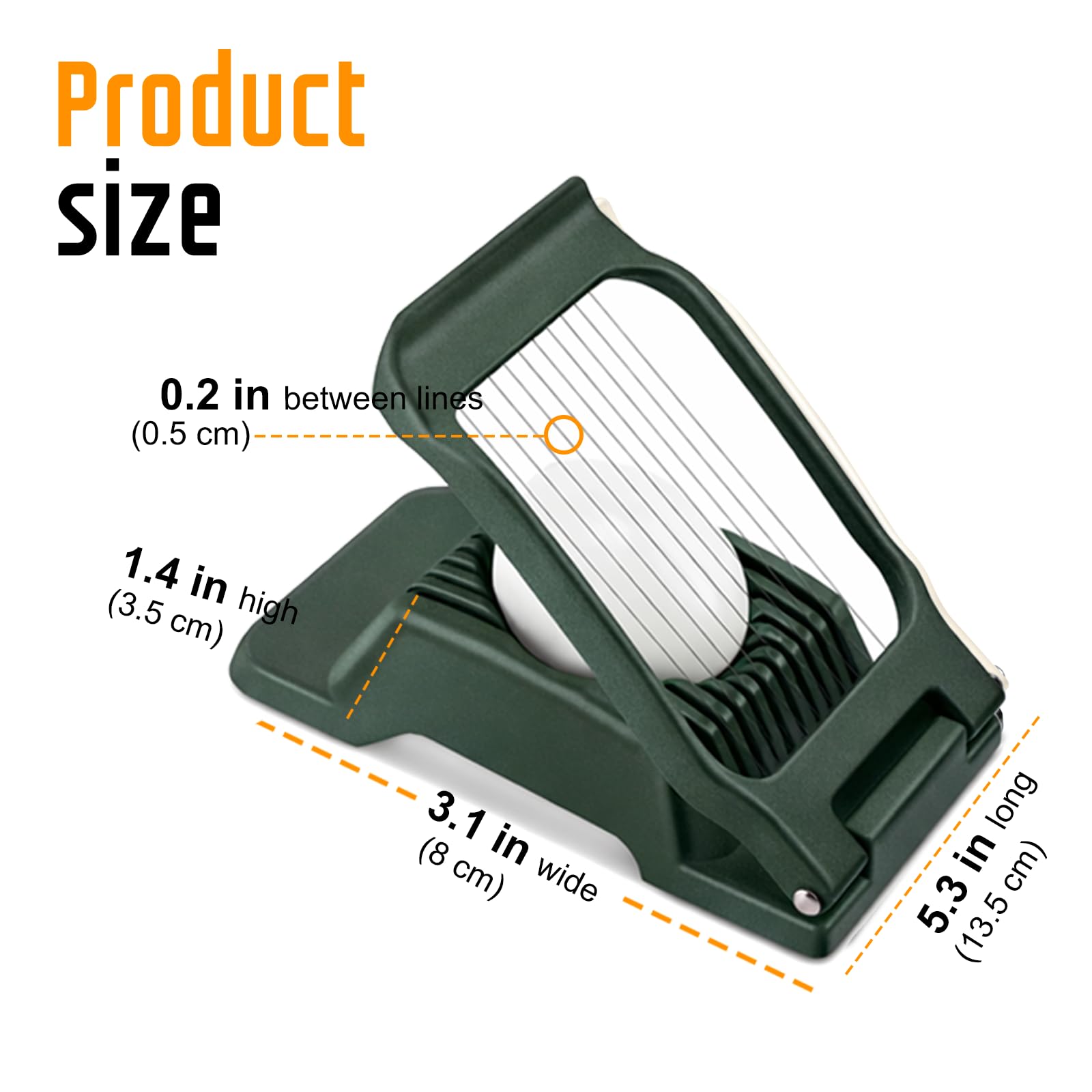 Egg Slicer for Hard Boiled Eggs, Stainless Steel Wire, Multipurpose Heavy Duty Aluminium Egg Cutter Dishwasher Safe for Egg, Salads & Sandwiches, Strawberries, Mushrooms & Soft Cheese, Fruit, Sliver