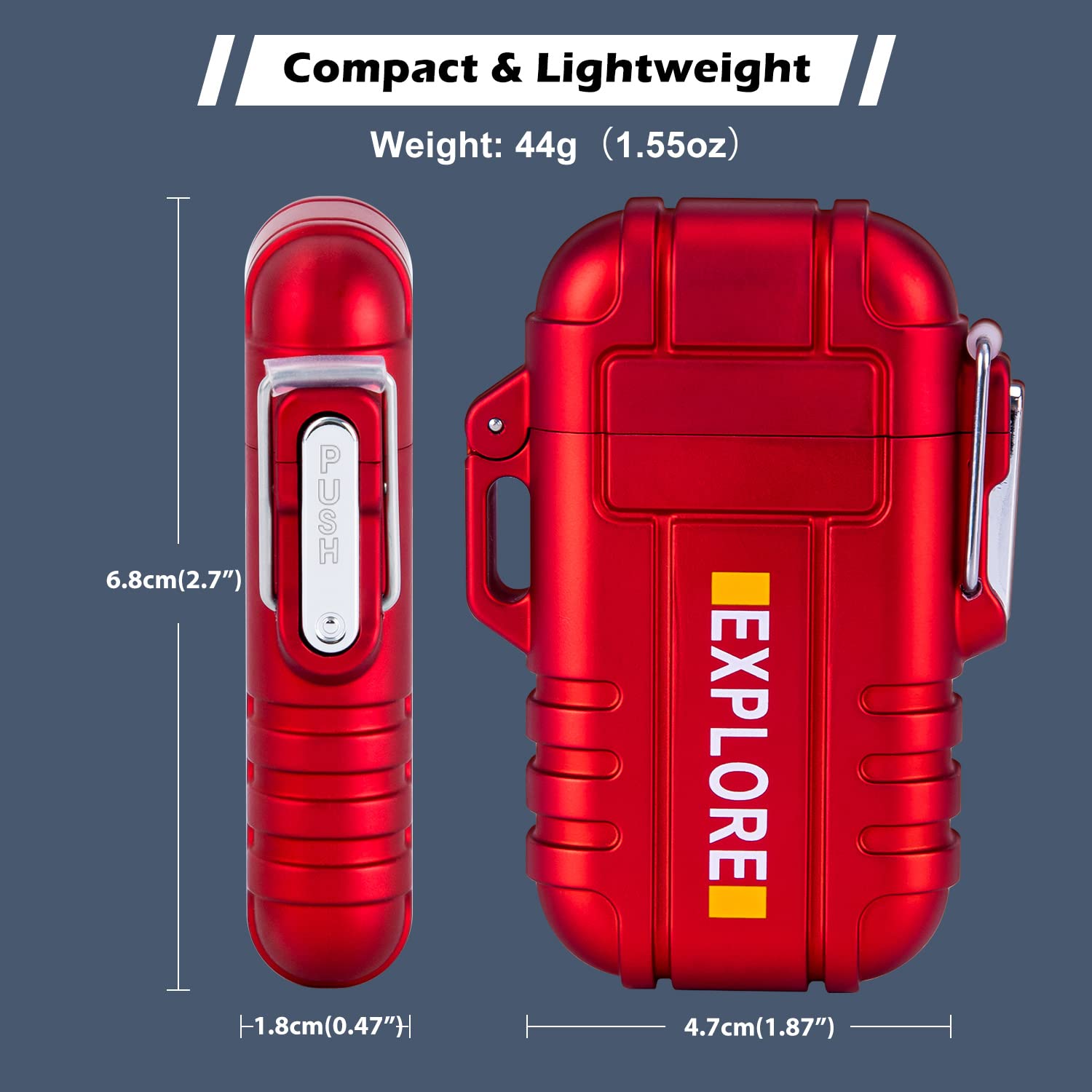 LcFun Electric Dual Arc Lighter USB Rechargeable Outdoor Windproof Flameless Plasma Lighters for Camping, Hiking, Waterproof Matches Survival Tactical Gear Birthday Gifts for Men