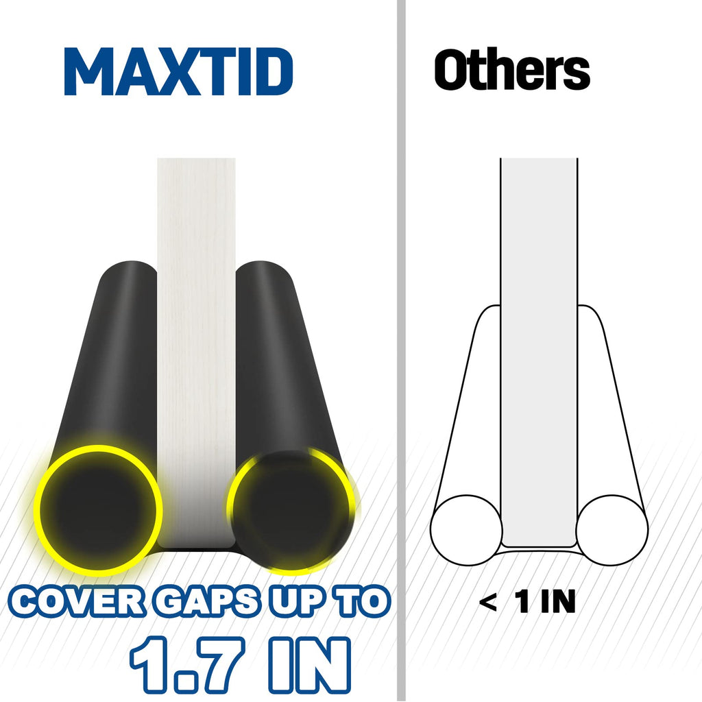 MAXTID Large Door Draft Stopper for Bottom of Doors 36” Under Door Sweep Noise Blocker Black Gap Stoppers Adjustable Doors Seal Sweep Guard Draft, Window Breeze Stoppers, Home Essentials Gadgets