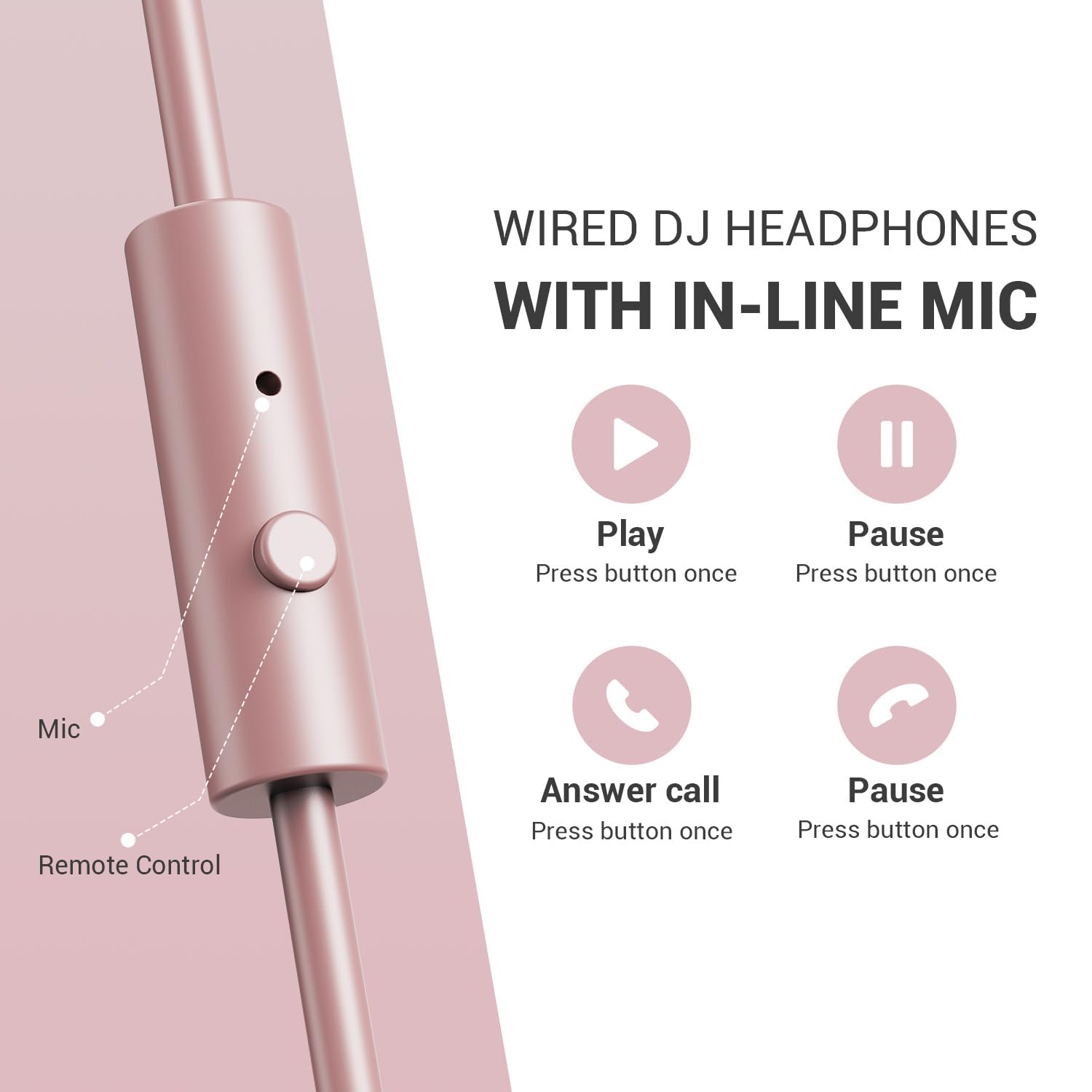 OneOdio Wired Over Ear Headphones Hi-Res Studio Monitor & Mixing DJ Stereo Headsets with 50mm Drivers and 1/4 to 3.5mm Jack for AMP Computer Recording Podcast Keyboard Guitar Laptop - Black