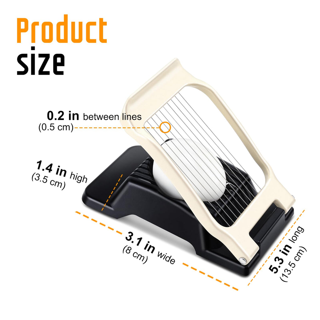 Egg Slicer for Hard Boiled Eggs, Stainless Steel Wire, Multipurpose Heavy Duty Aluminium Egg Cutter Dishwasher Safe for Egg, Salads & Sandwiches, Strawberries, Mushrooms & Soft Cheese, Fruit, Sliver