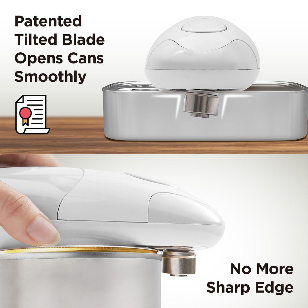 Kitchen Mama Auto Electric Can Opener: Open Your Cans with A Simple Press of Button - Automatic, Hands Free, Smooth Edge, Battery Operated, YES YOU CAN (Red)
