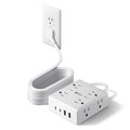 10Ft Extension Cord with Multiple Outlets, Flat Plug Surge Protector Power Strip 10 Ft Long Cord, 8 Outlets & 4 USB Ports (2 USB C), Desk Charging Station for Home Office, College Dorm Room Essentials