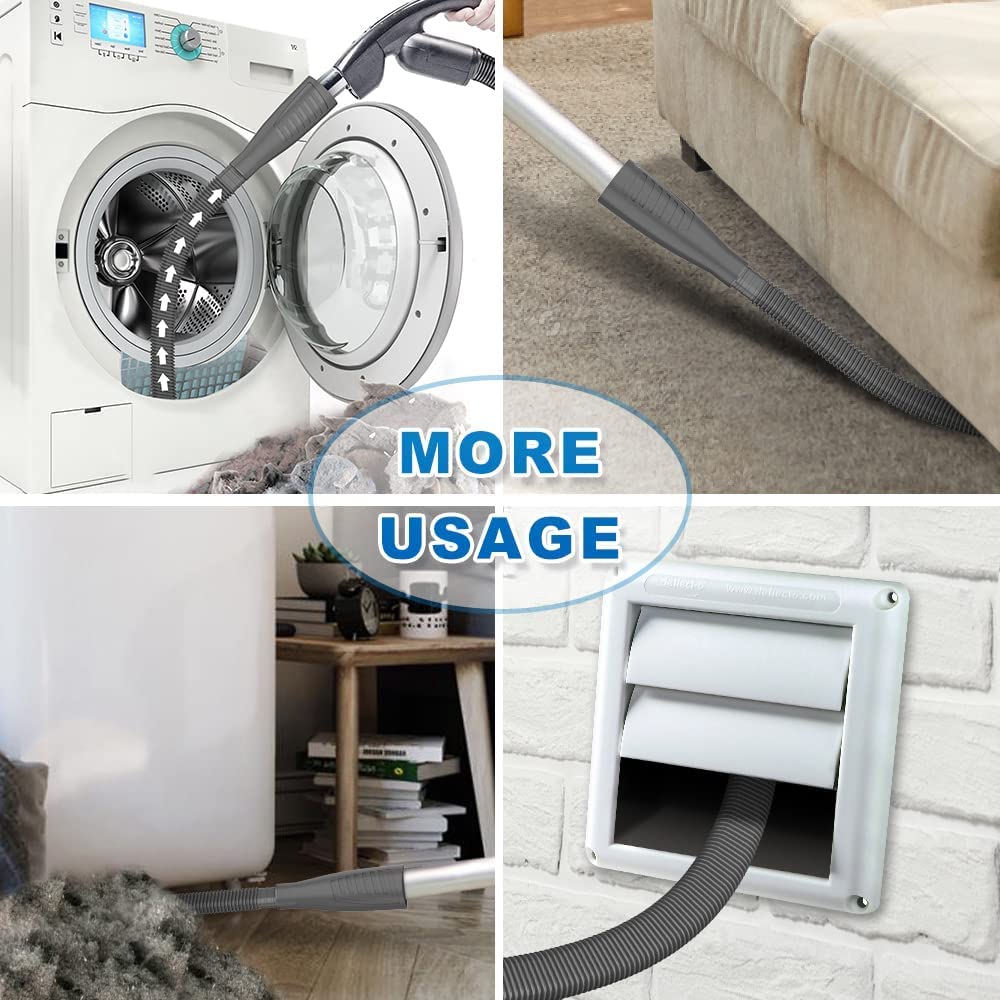 Sealegend 2 Pieces Dryer Vent Cleaner Kit Dryer Lint Vacuum Attachment, Dryer Vent Cleaning Lint Remover 2 Hoses Tools for Home Improvement