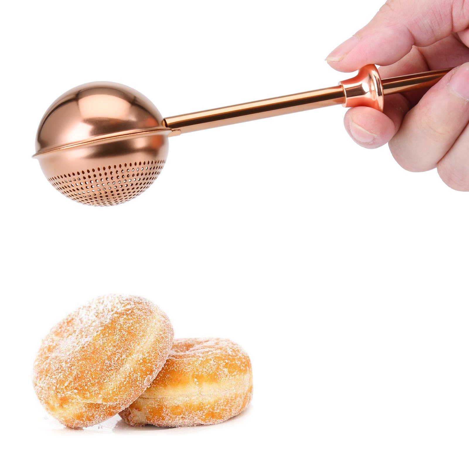 HULISEN Flour Duster for Baking, One-Handed Operation, 304 Stainless Steel Powdered Sugar Shaker Duster, Pick Up and Dust Flour Sifter, Gift Package