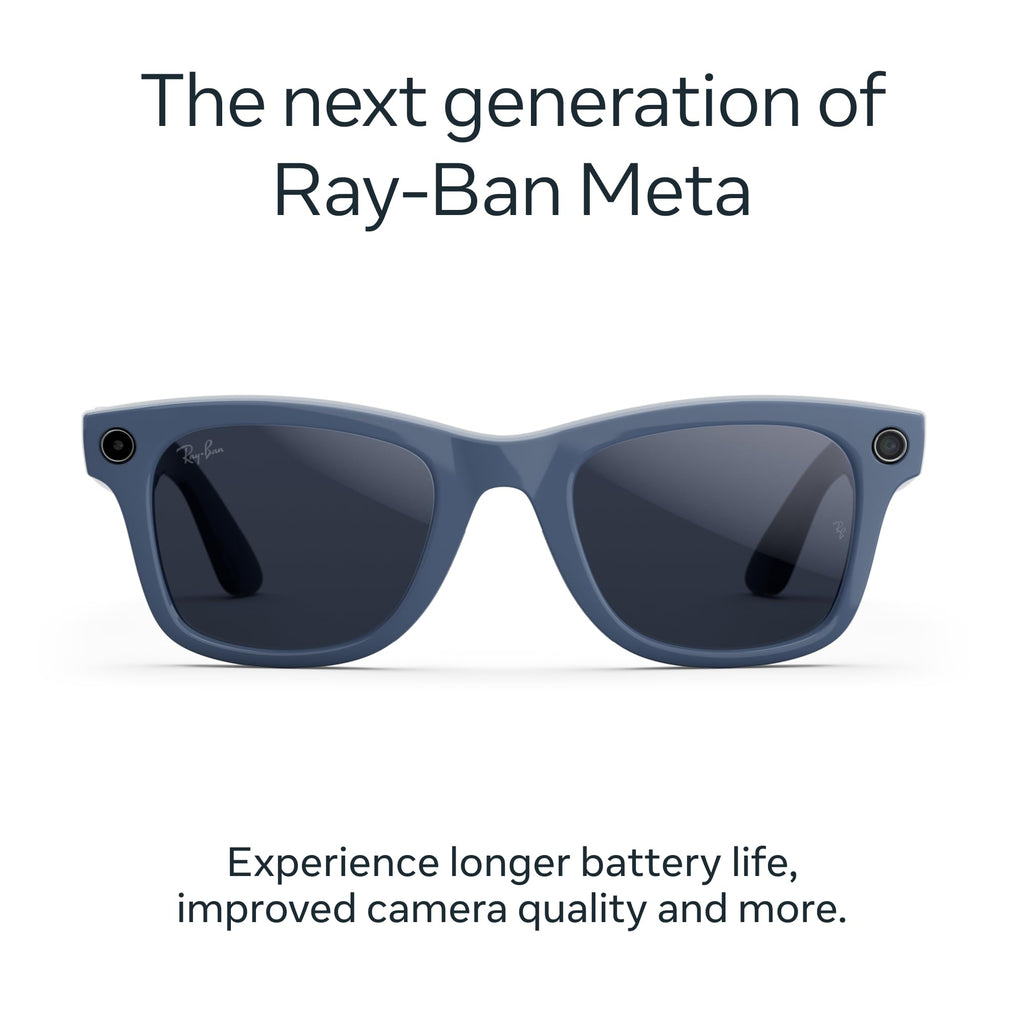 Ray-Ban Meta (Gen 2), Wayfarer, Matte Black | Smart AI Glasses for Men, Women — 2X Battery Life — 3K HD Resolution — 12 MP Ultra-Wide Camera, Audio, Video — Clear Lenses — Wearable Technology