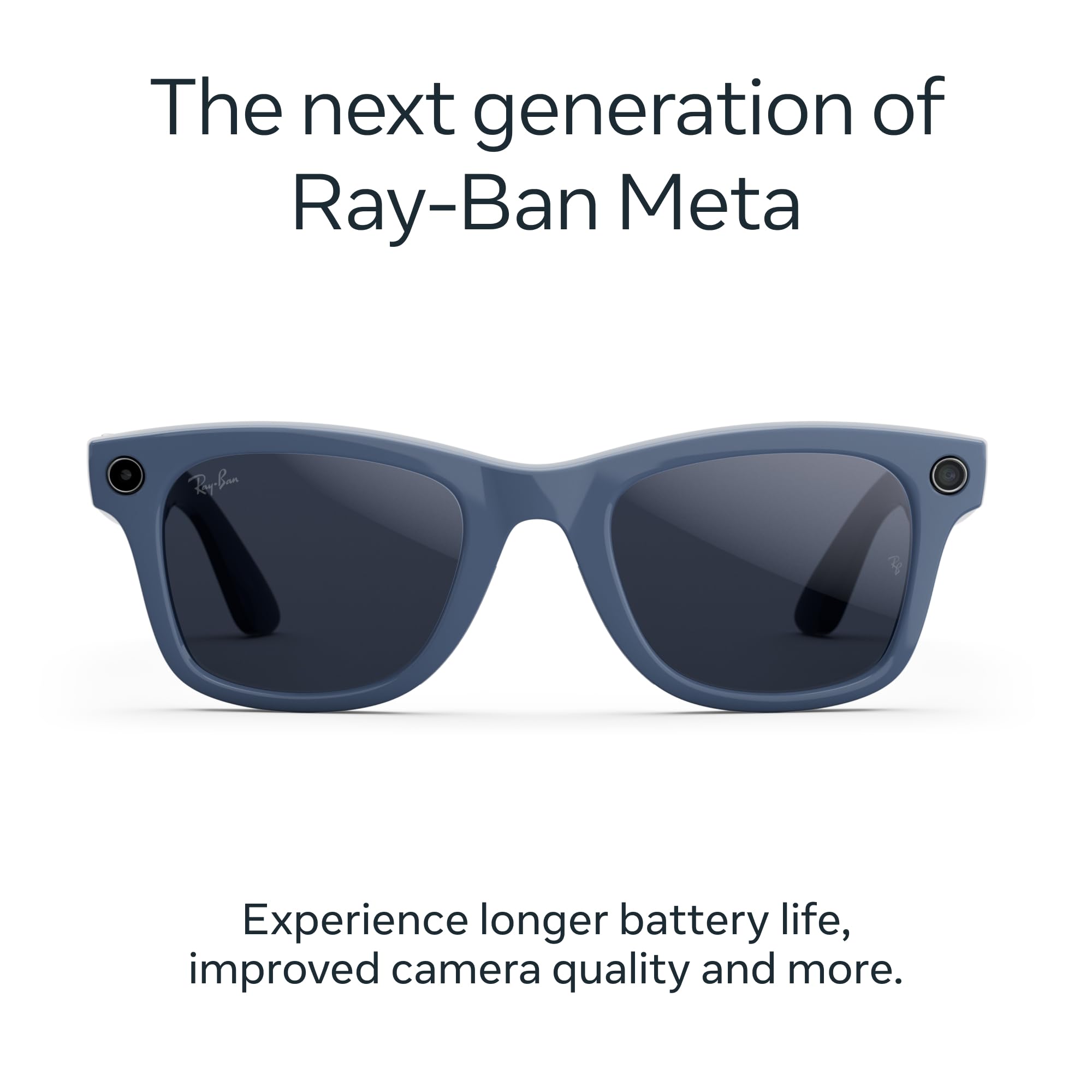 Ray-Ban Meta (Gen 2), Wayfarer, Matte Black | Smart AI Glasses for Men, Women — 2X Battery Life — 3K HD Resolution — 12 MP Ultra-Wide Camera, Audio, Video — Clear Lenses — Wearable Technology