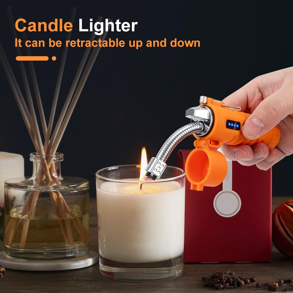 LcFun Electric Dual Arc Lighter USB Rechargeable Outdoor Windproof Flameless Plasma Lighters for Camping, Hiking, Waterproof Matches Survival Tactical Gear Birthday Gifts for Men