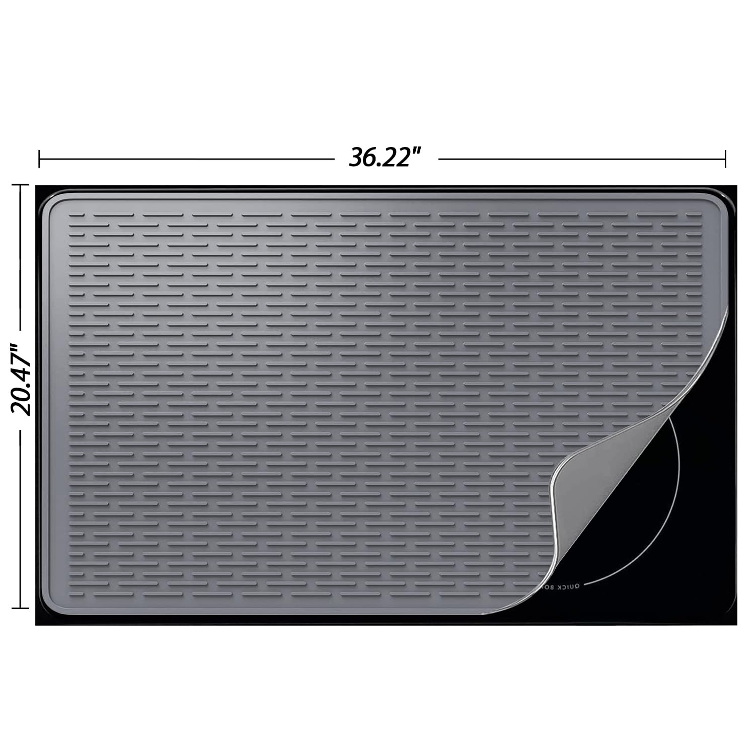 Stove Top Cover for Electric Stove- Range Covers for Electric Stove,Silicone XXL Dish Drying Mat, Glass Cooktop Covers, Flat RV Range top Mats (Black, 28"x20")