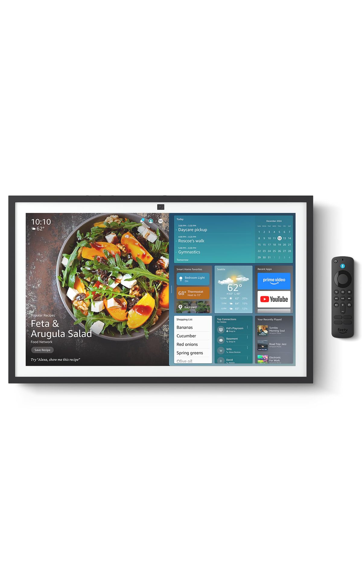 Amazon Echo Show 15 (newest model), Full HD 15.6" kitchen hub for home organization, with built-in Fire TV, Designed for Alexa+