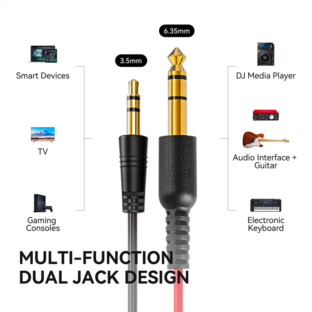 OneOdio Wired Over Ear Headphones Hi-Res Studio Monitor & Mixing DJ Stereo Headsets with 50mm Drivers and 1/4 to 3.5mm Jack for AMP Computer Recording Podcast Keyboard Guitar Laptop - Black