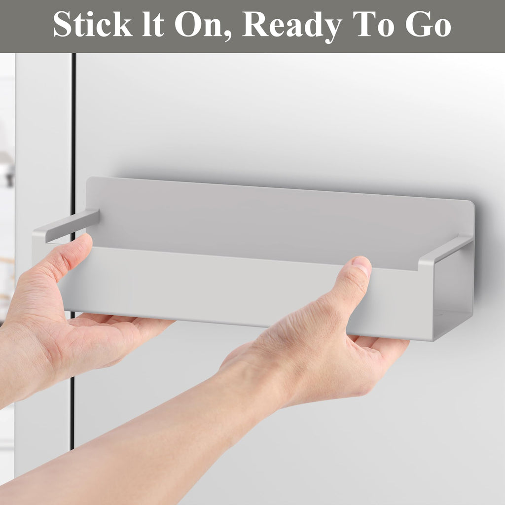 HuggieGems 4 Pack Magnetic Spice Rack Organizer for Refrigerator and Oven, Black Fridge Organizers and Storage for Kitchen