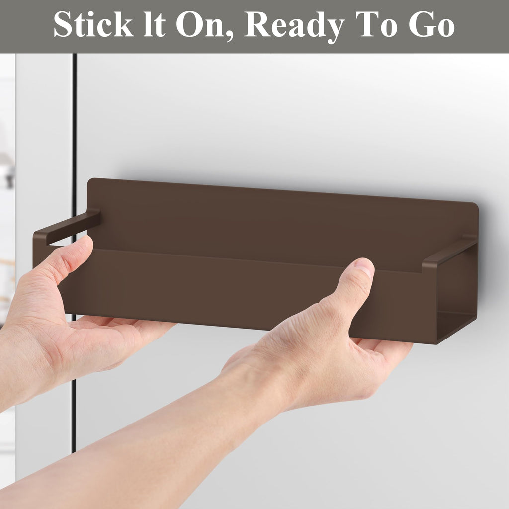 HuggieGems 4 Pack Magnetic Spice Rack Organizer for Refrigerator and Oven, Black Fridge Organizers and Storage for Kitchen