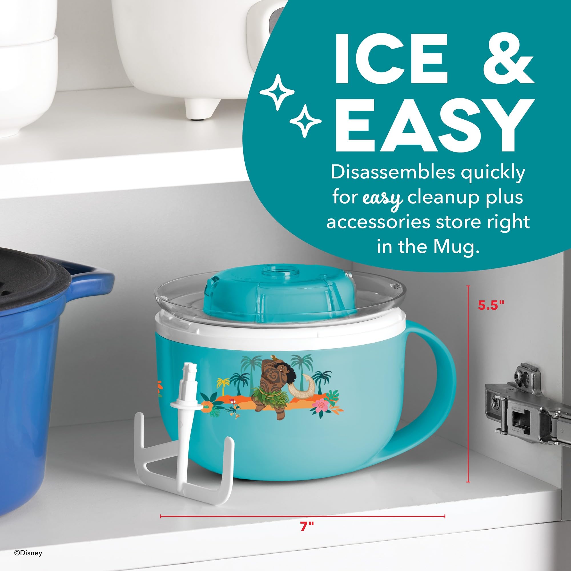 Dash My Mug Ice Cream Maker - Makes Single Serving of Gelato, Frozen Yogurt, Sorbet & More - Easy to Clean & Use - Aqua, 2 Bowls