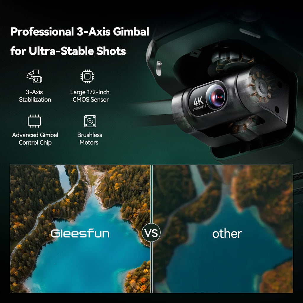 G11PRO 6K Drone with Camera for Adults, 4K/30fps Video, 3-Axis Brushless Gimbal, 70mins Flight Time with 2 Batteries, 10000ft Long Range, FAA compliance, Professional Drone with Auto Return