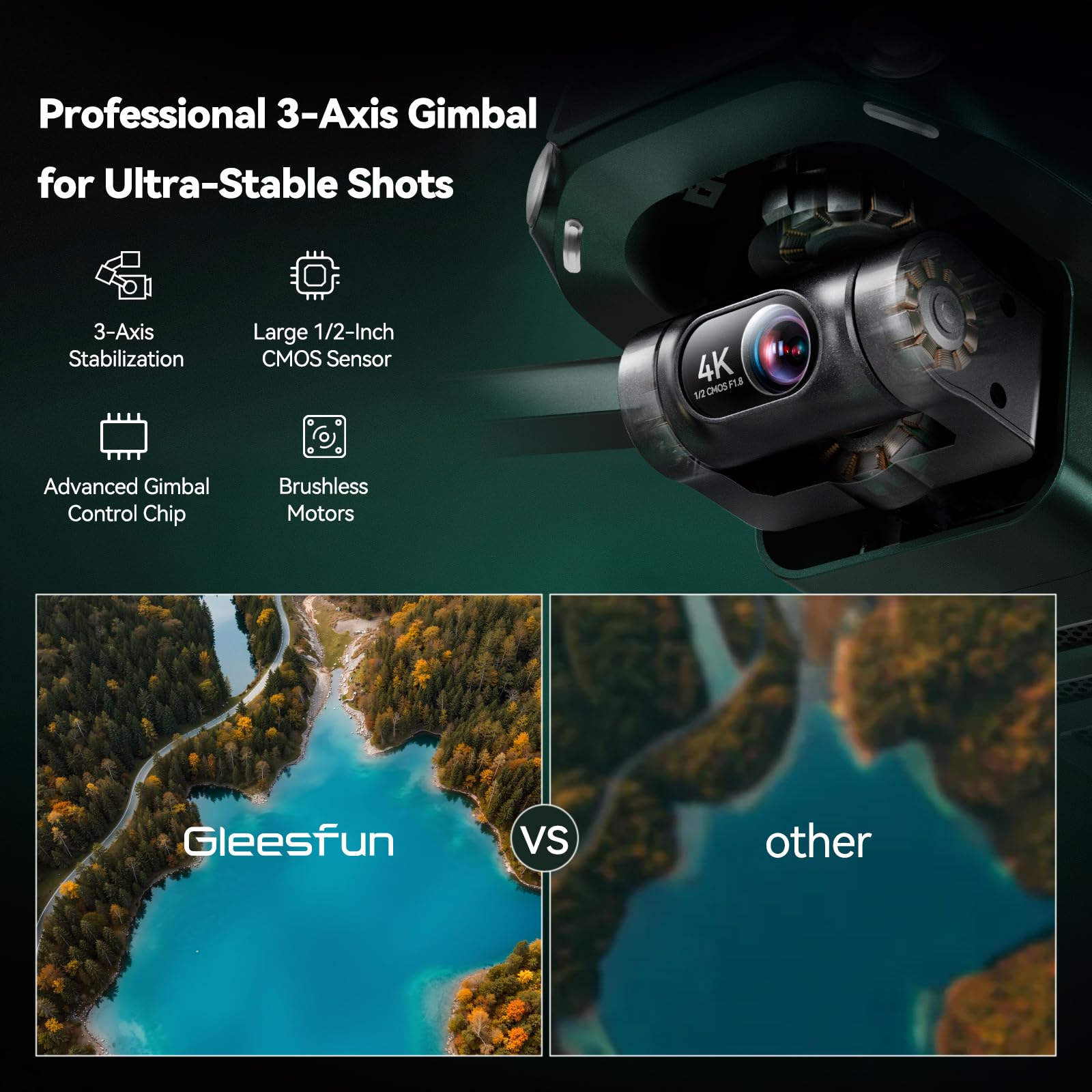 G11PRO 6K Drone with Camera for Adults, 4K/30fps Video, 3-Axis Brushless Gimbal, 70mins Flight Time with 2 Batteries, 10000ft Long Range, FAA compliance, Professional Drone with Auto Return